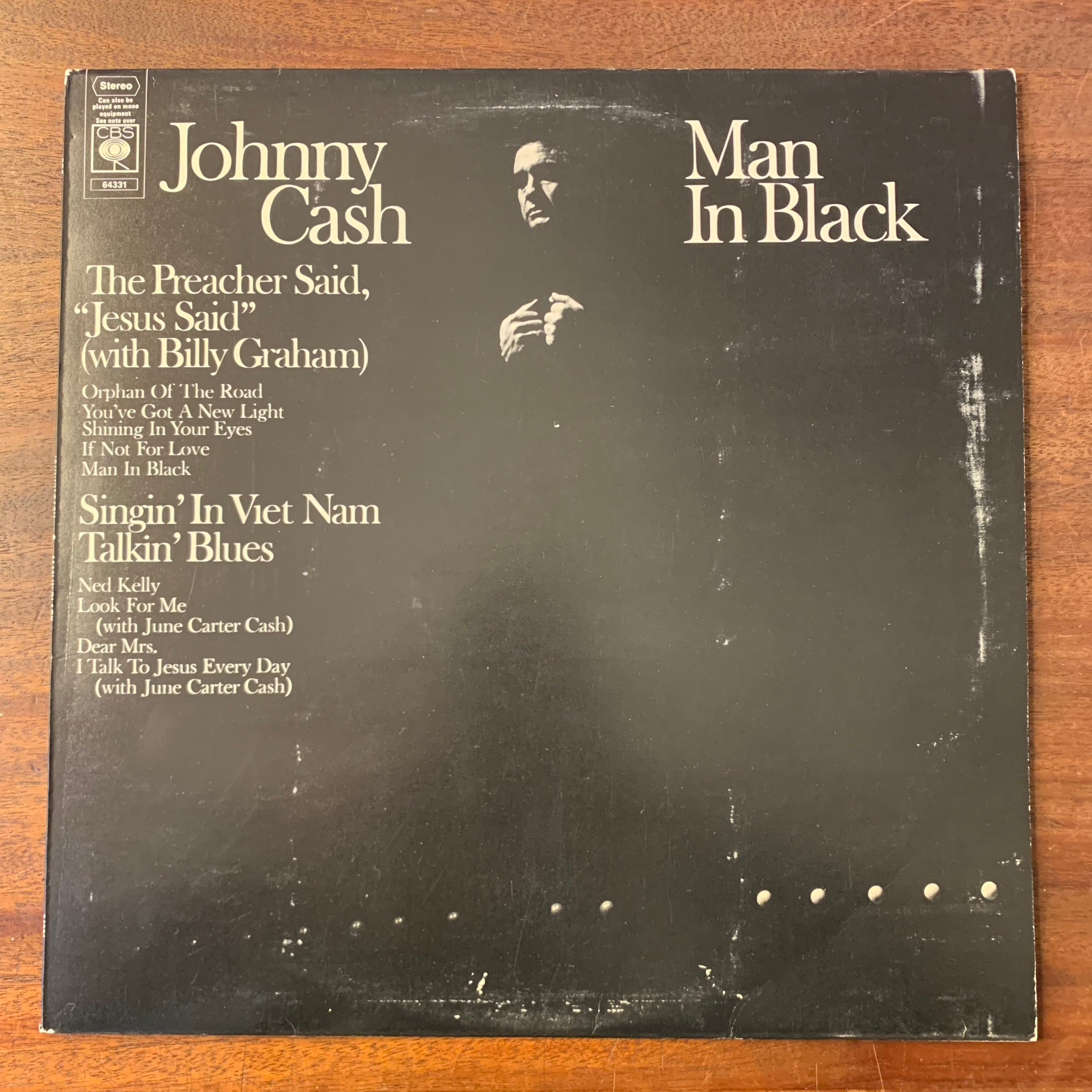 JOHNNY CASH MAN IN BLACK VINTAGE VINYL