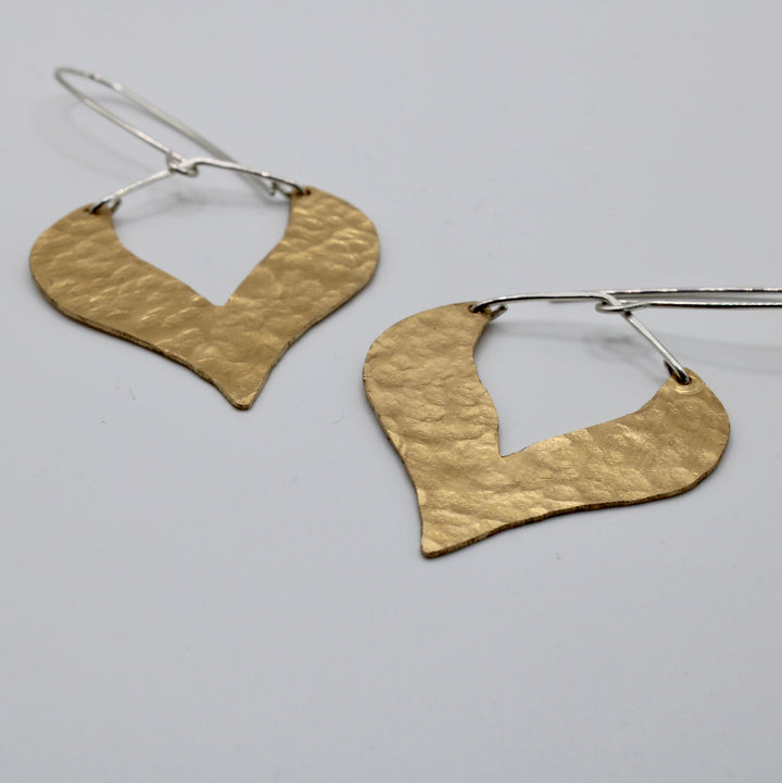 Hammered Brass Earrings inspired by the goddess venus
