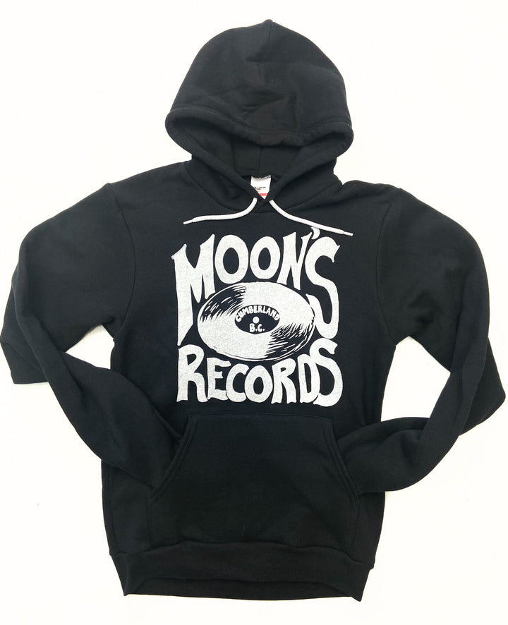 moon's records hoody retro record store clothing for music lovers. records store clothing rock t shirts