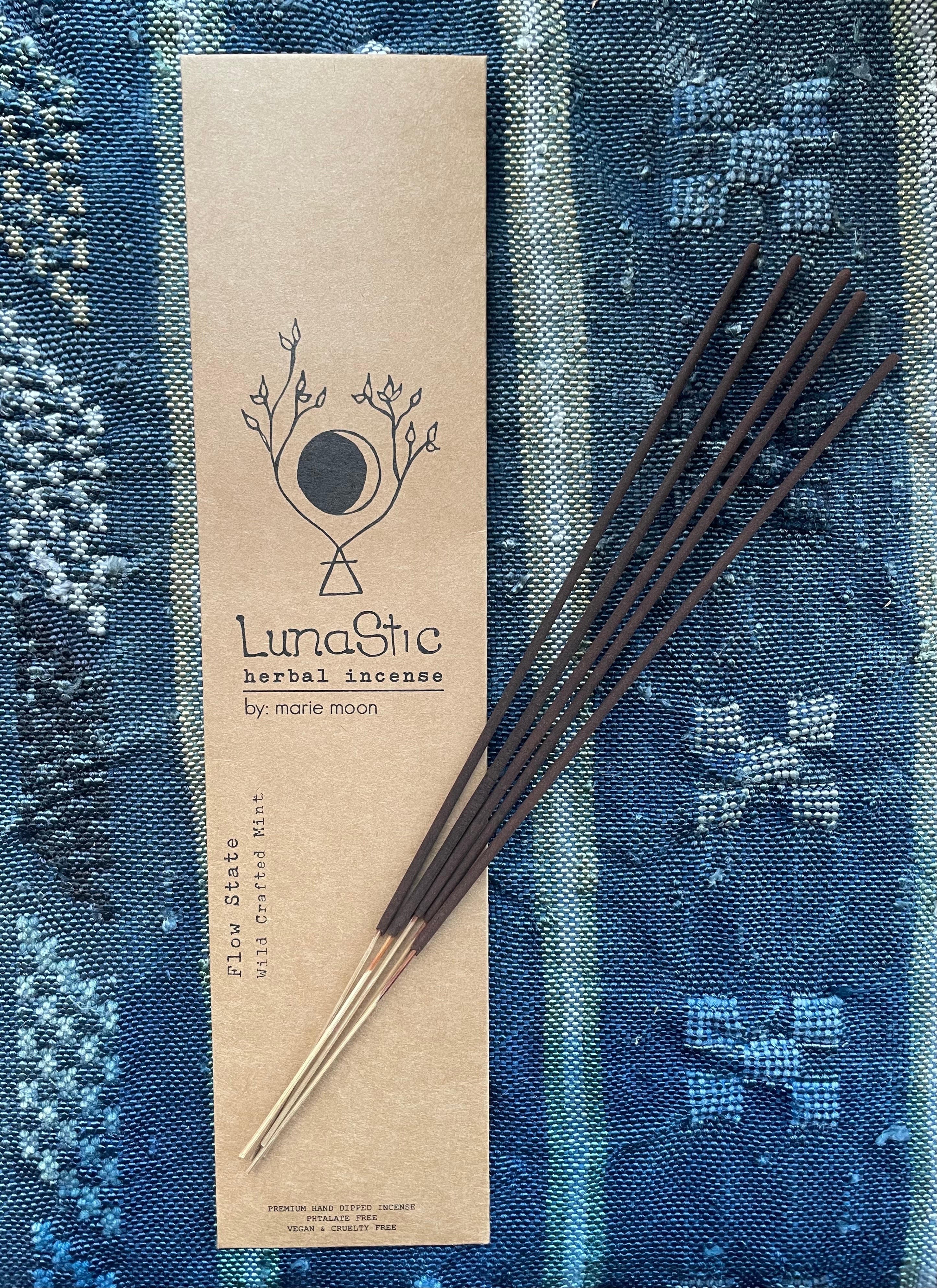 all natural hand dipped incense wild crafted mint herbal inense cozy fall ritual.