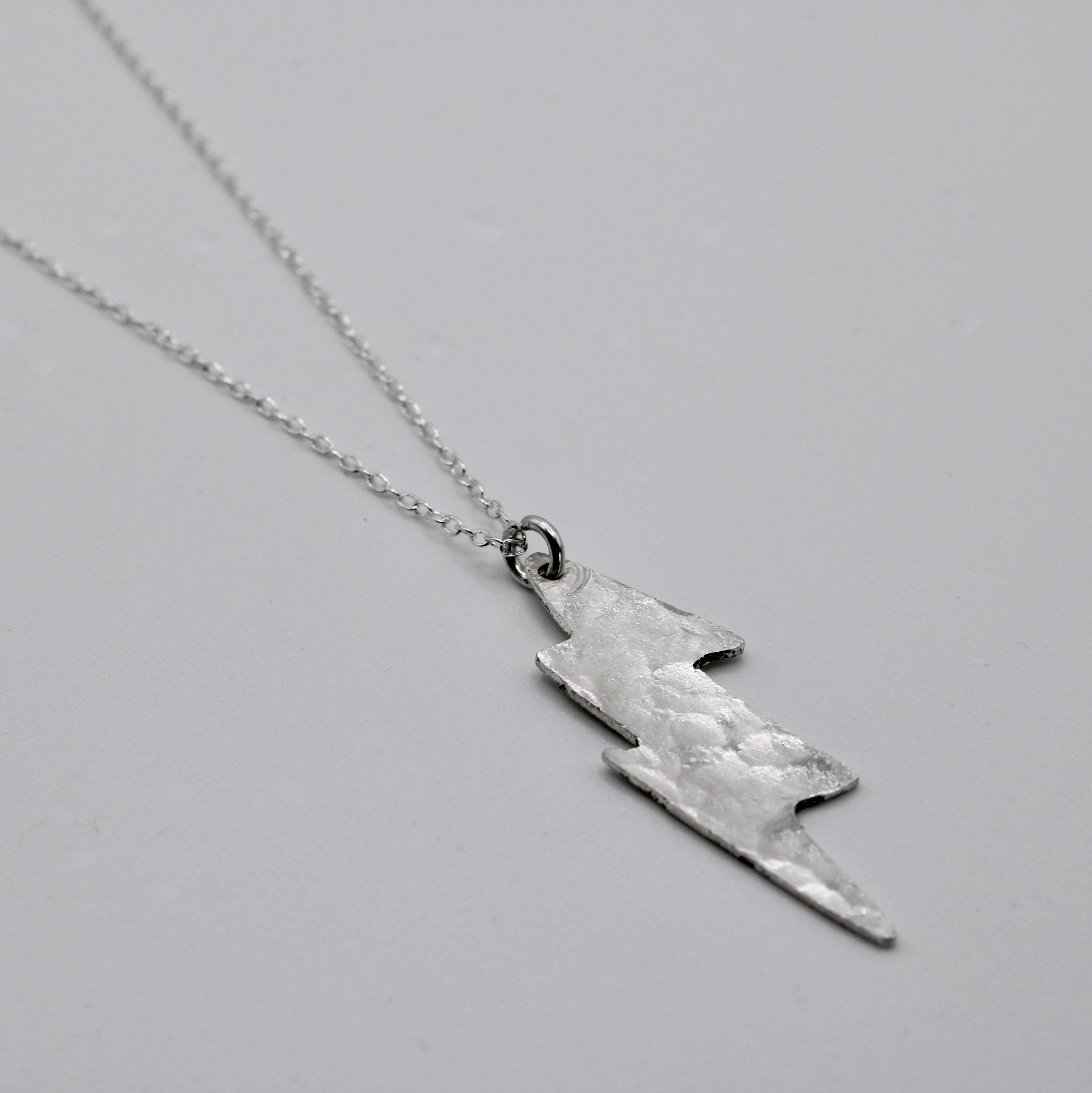 Sterling Silver or Brass Lightening Bolt Necklace