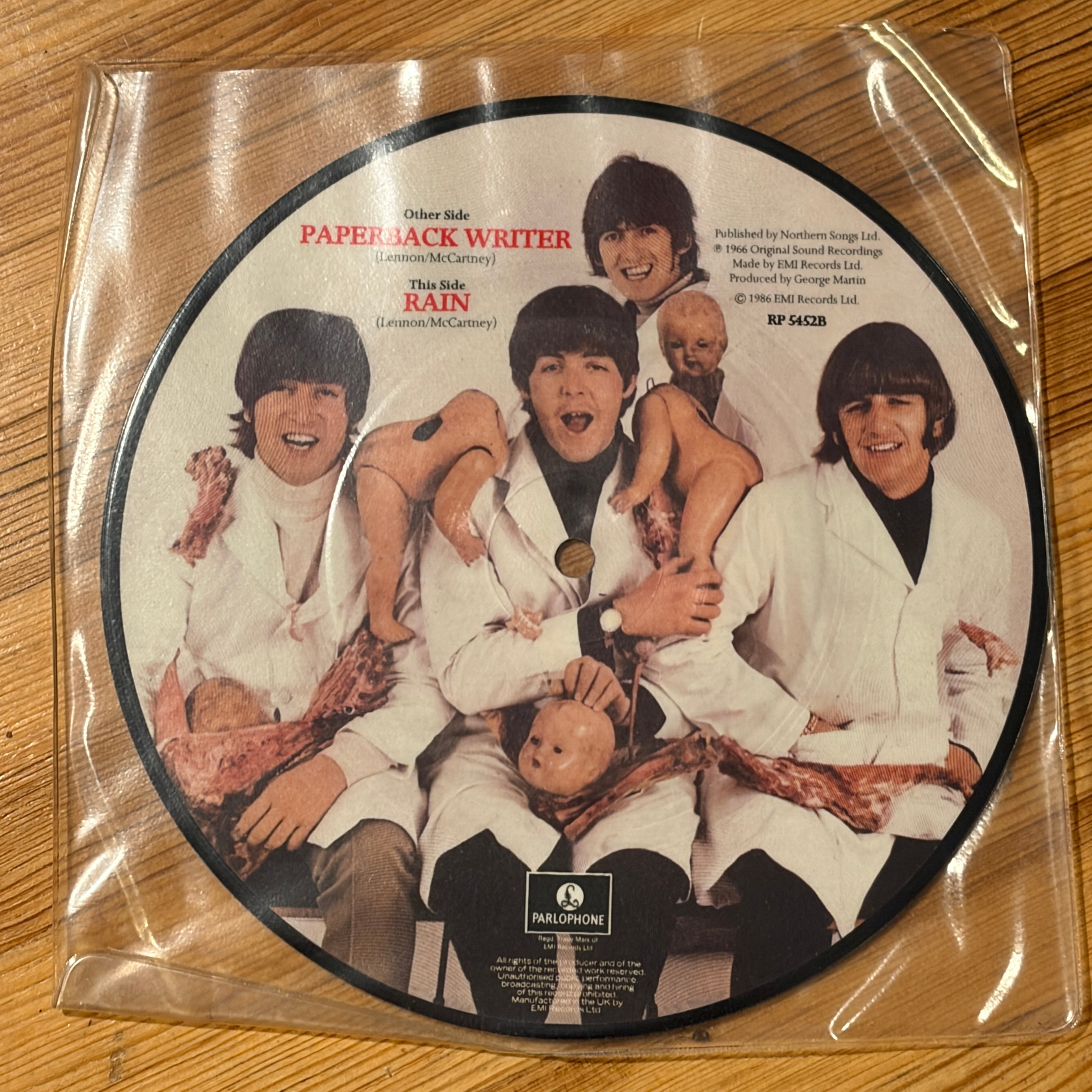 BEATLES, THE - PAPERBACK WRITER / RAIN 7 IINCH 45RPM PICTURE DISC BUTCHER COVER