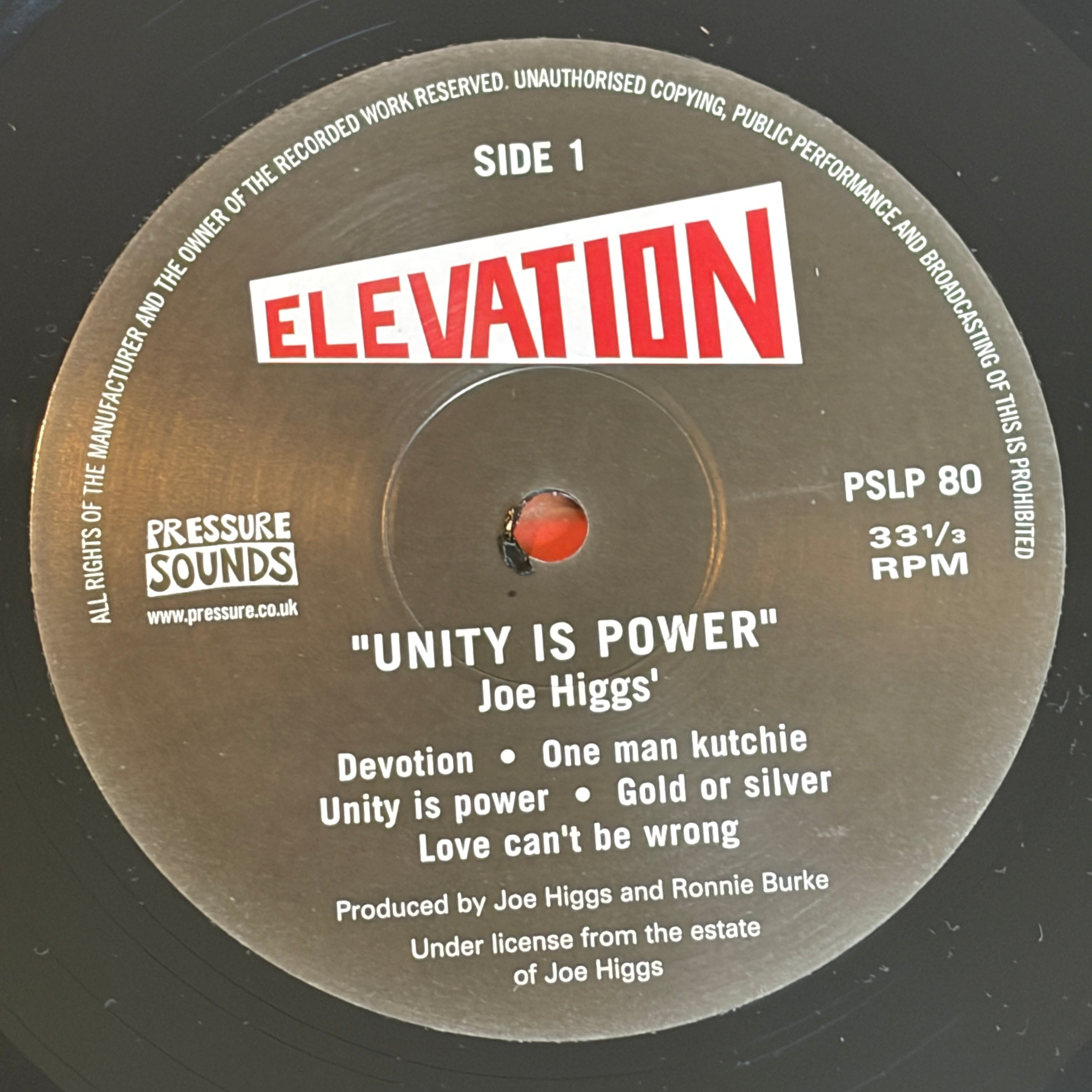 HIGGS, JOE - UNITY IS POWER