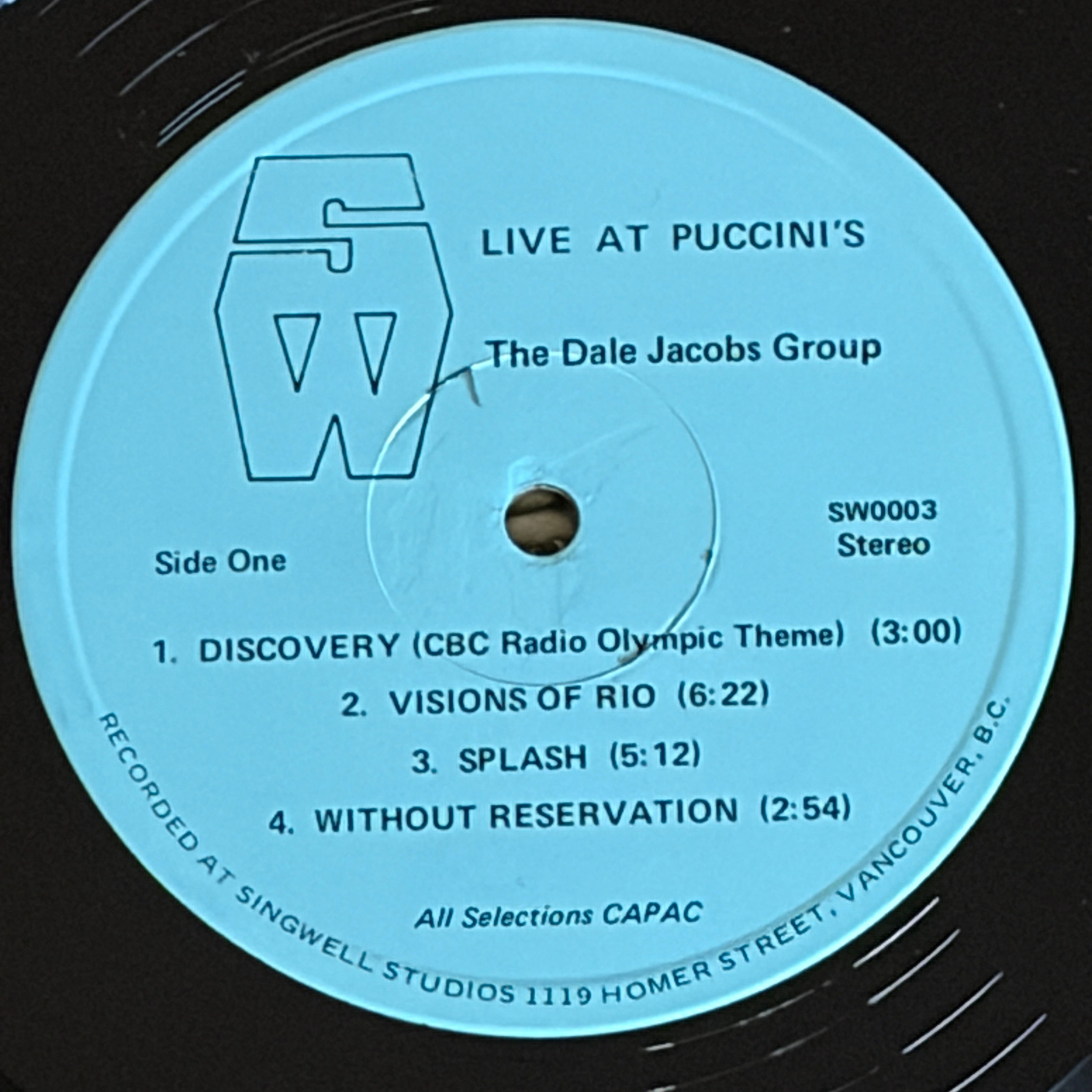 DALE JACOBS GROUP, THE - LIVE AT PUCCINI'S