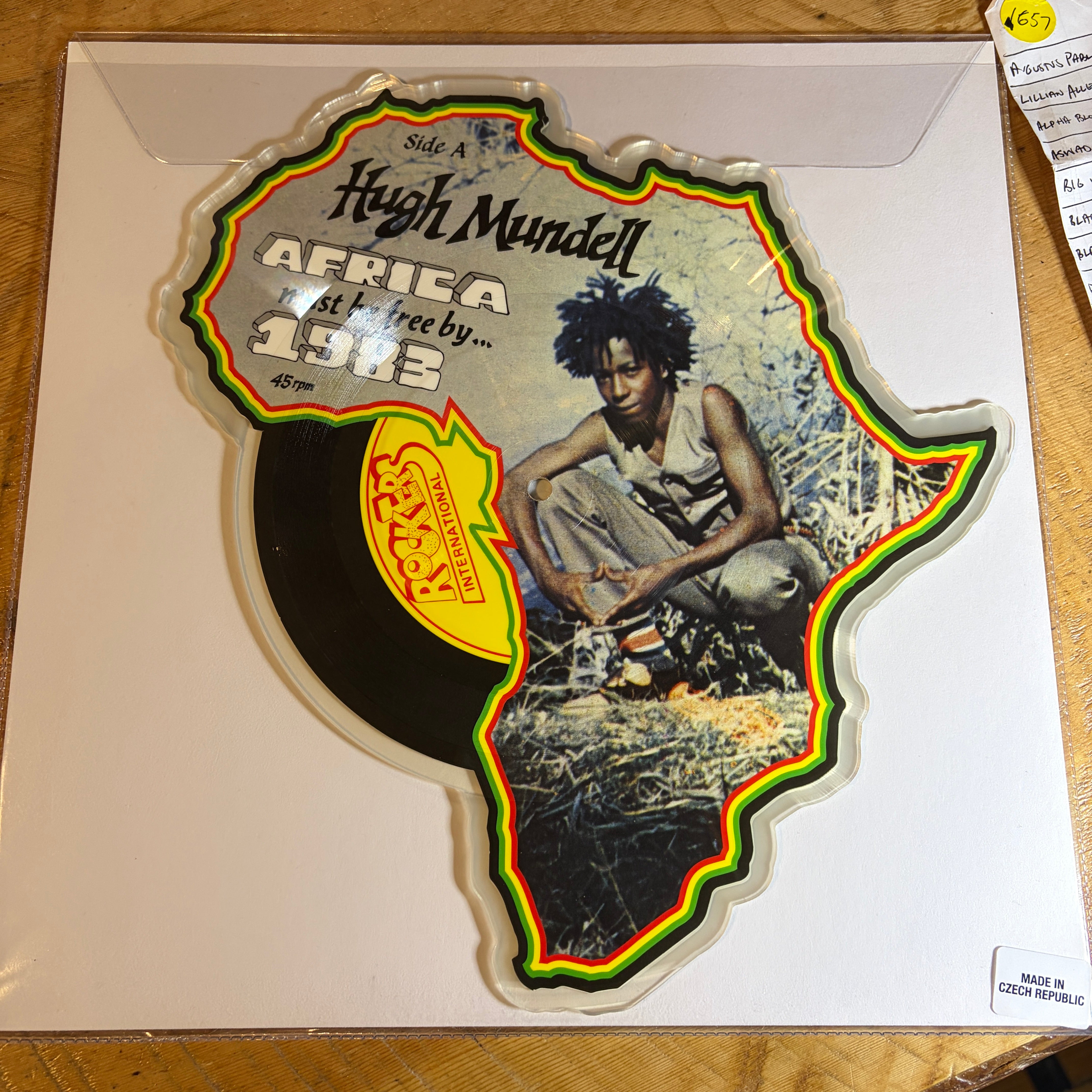 MUNDELL, HUGH - 7" PICTURE DISC - AFRICA MUST BE FREE BY... 1983