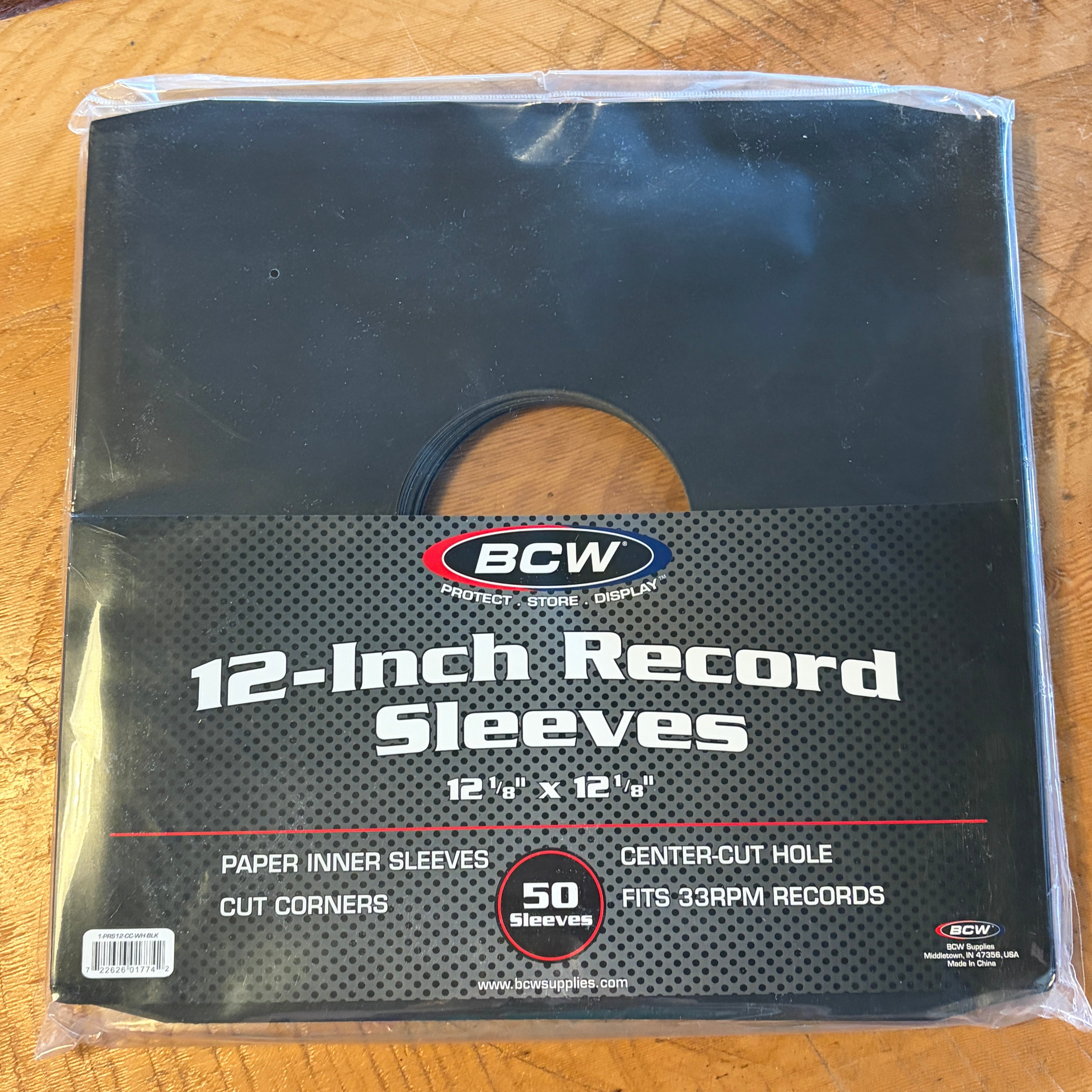 INNER SLEEVES - 12 INCH BLACK - 50 / PACK - CUT CORNERS