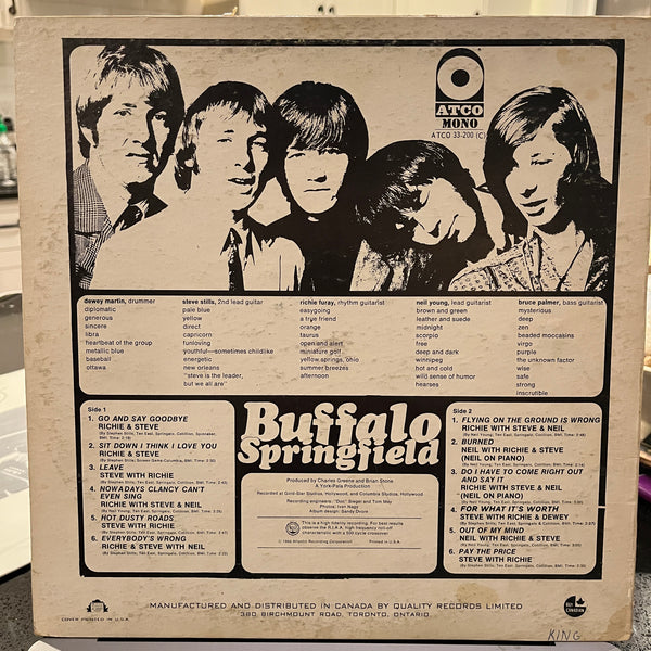 BUFFALO SPRINGFIELD - S/T - mono 1966