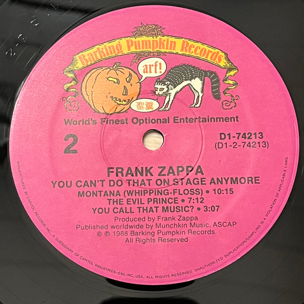 ZAPPA, FRANK - YOU CAN'T DO THAT ON STAGE ANYMORE sampler