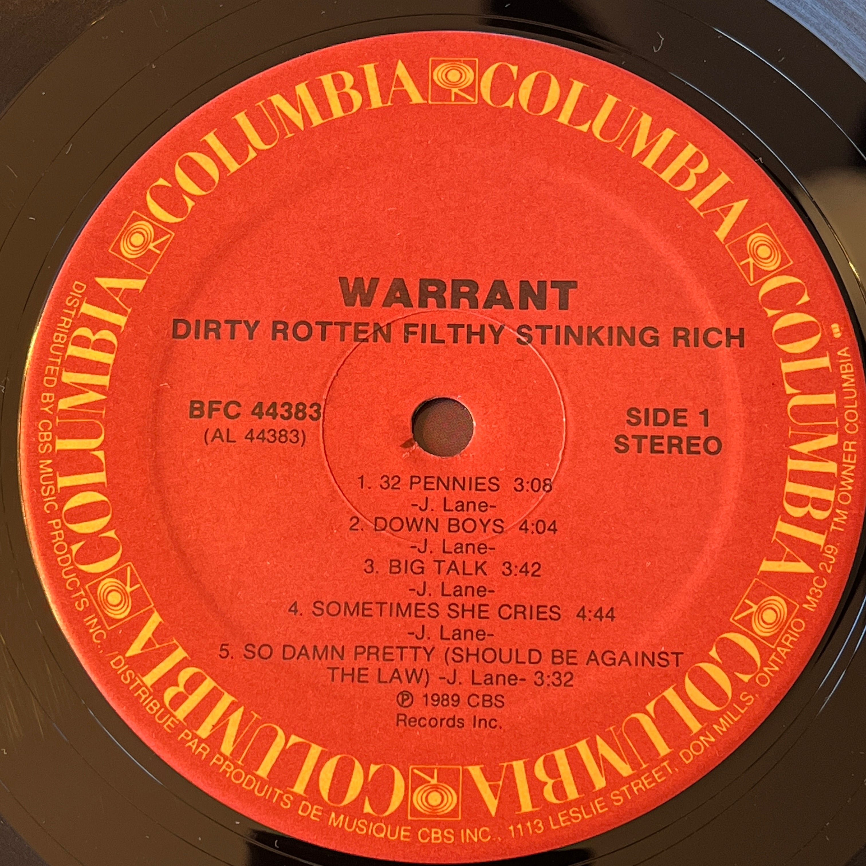 WARRANT - DIRTY ROTTEN FILTHY STINKING RICH - 1989