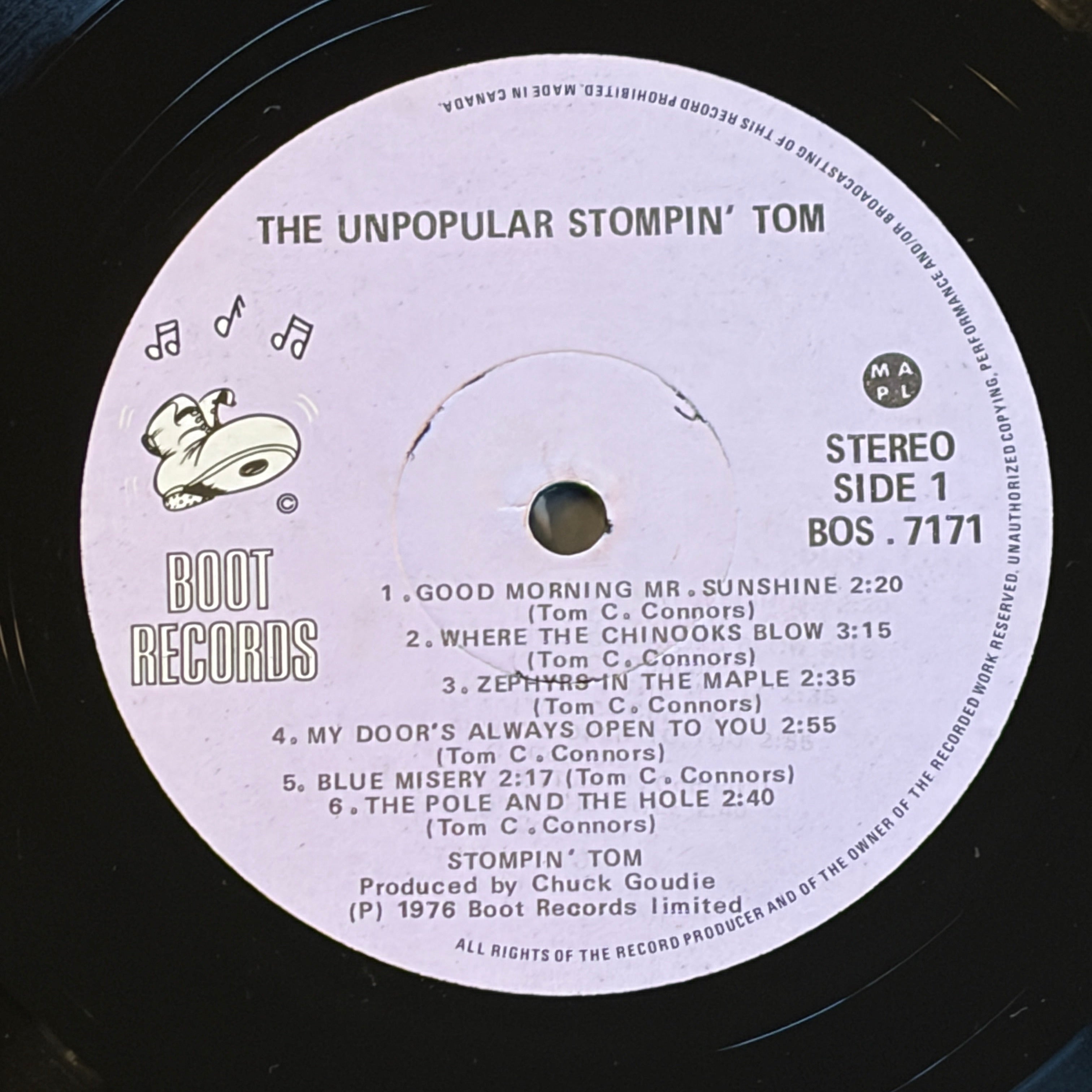 STOMPIN' TOM CONNORS - THE UNPOPULAR