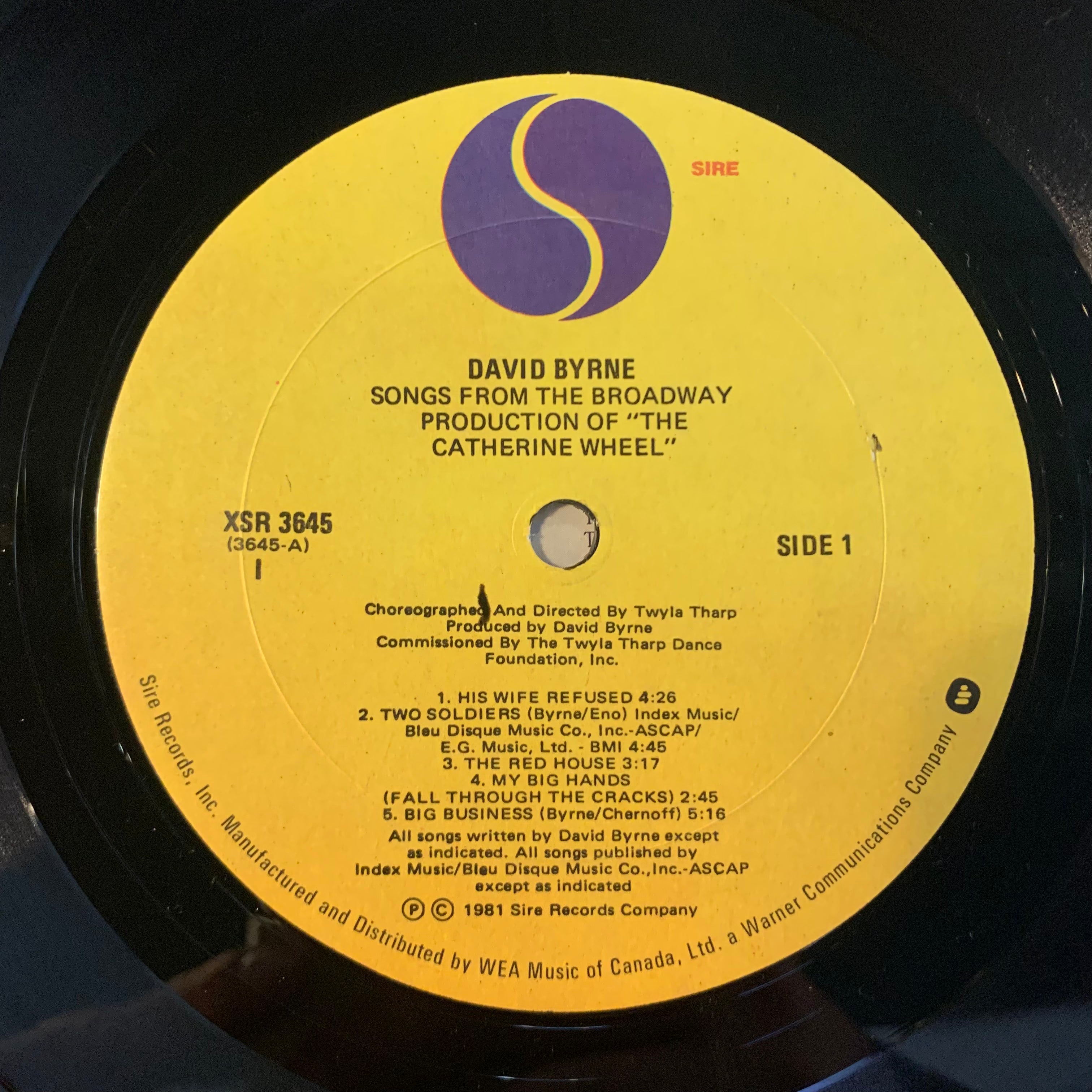 BYRNE, DAVID - SONGS FROM "THE CATHERINE WHEEL"