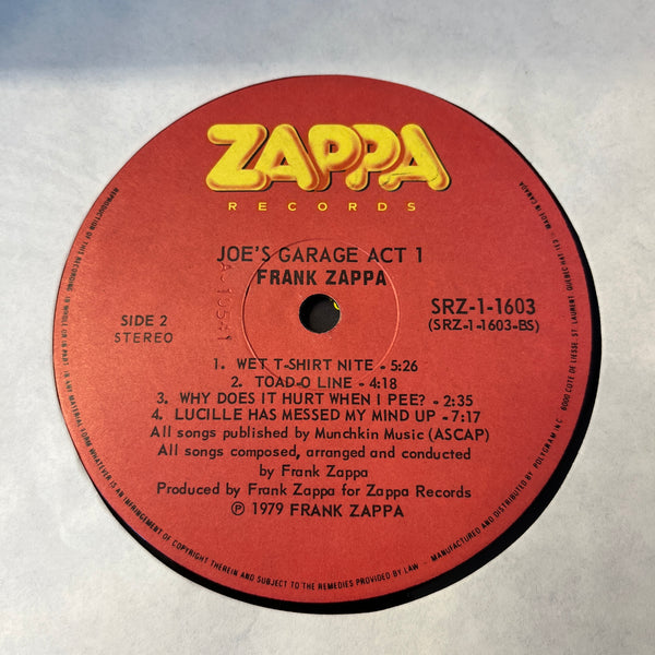 ZAPPA, FRANK 0- JOE'S GARAGE ACT 1 - 1979