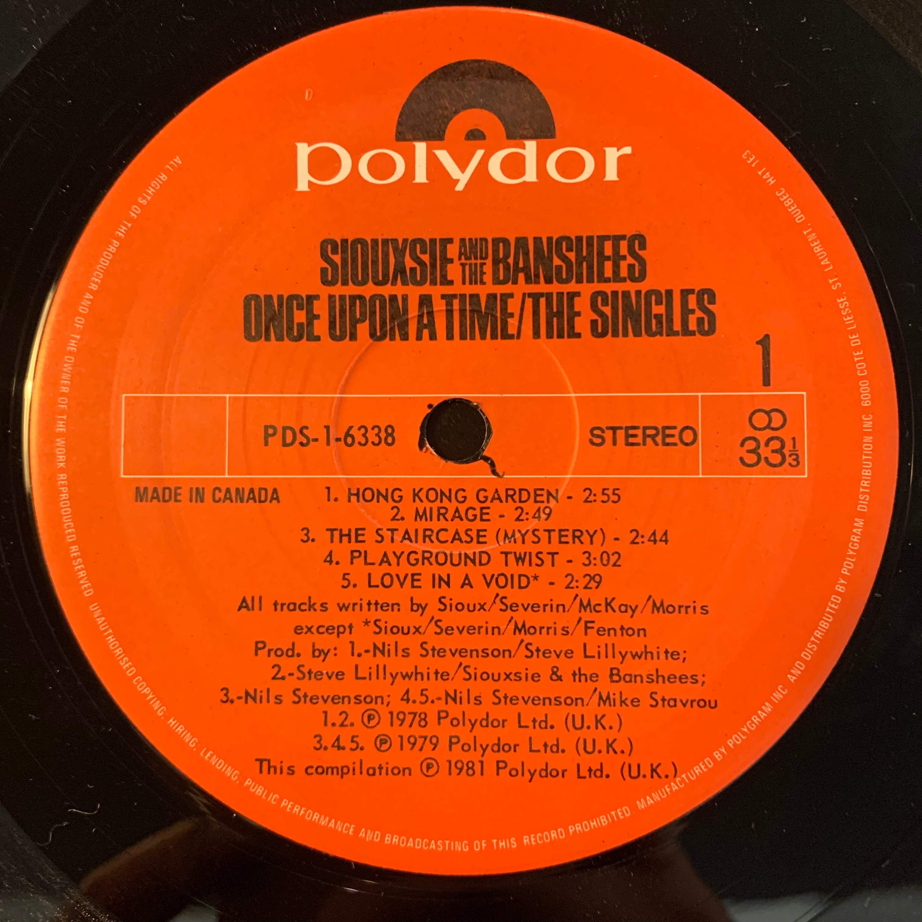 SIOUXSIE AND THE BANSHEES - ONCE UPON A TIME/THE SINGLES