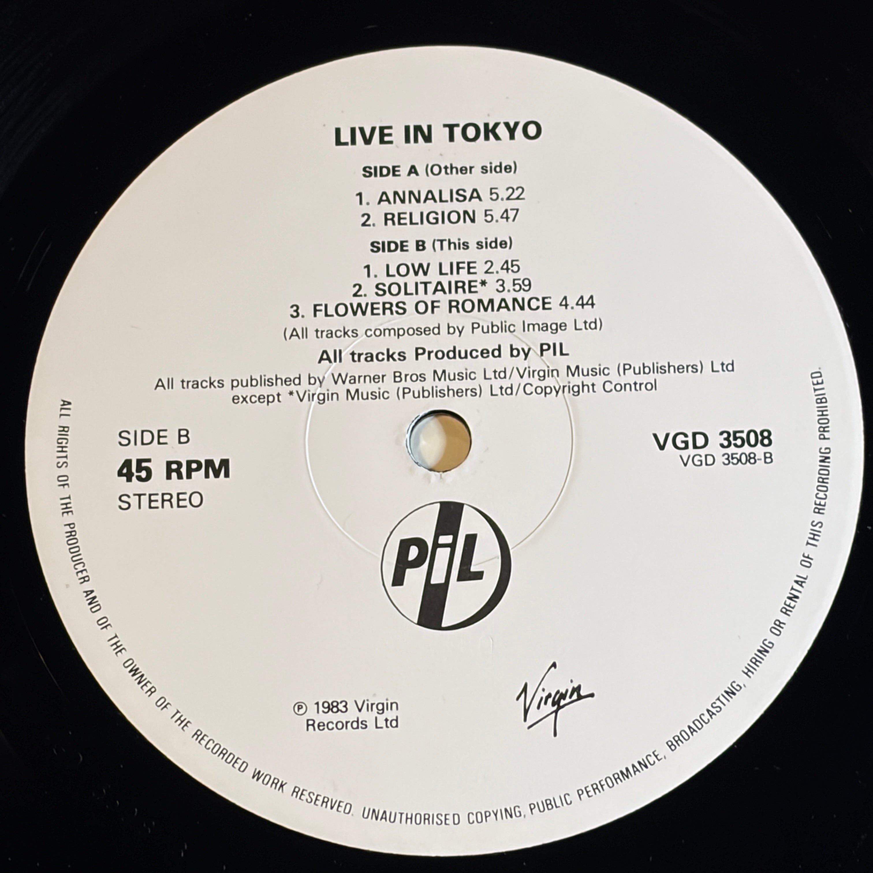 PUBLIC IMAGE - LIVE IN TOKYO