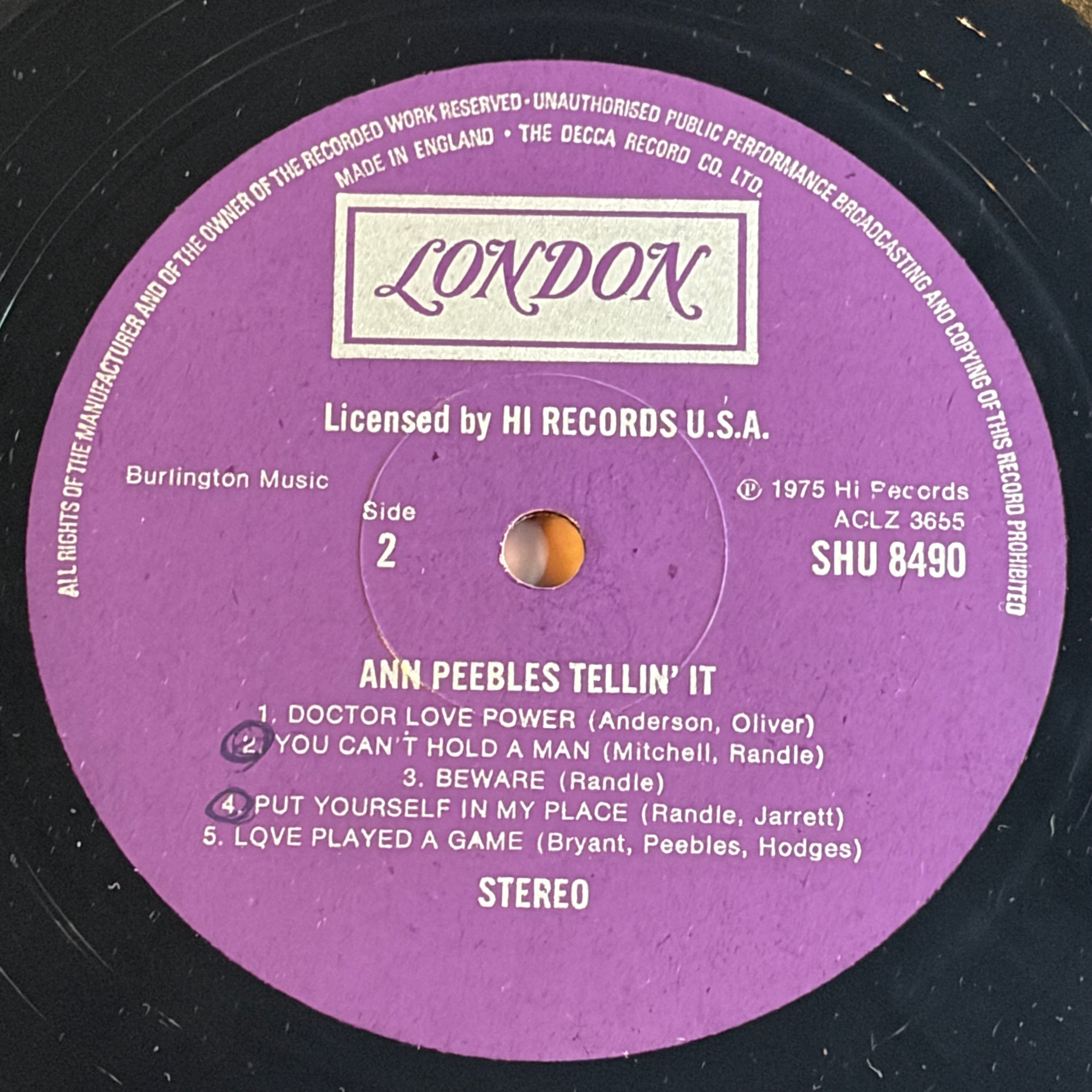 PEEBLES, ANN - TELLIN' IT