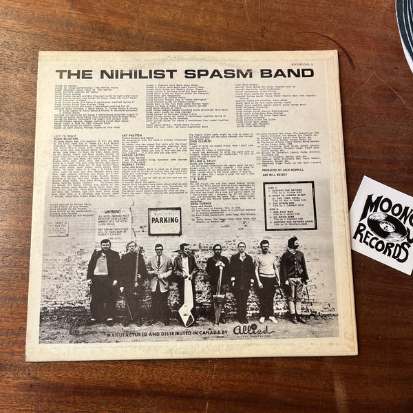 NIHILIST SPASM BAND - NO RECORD