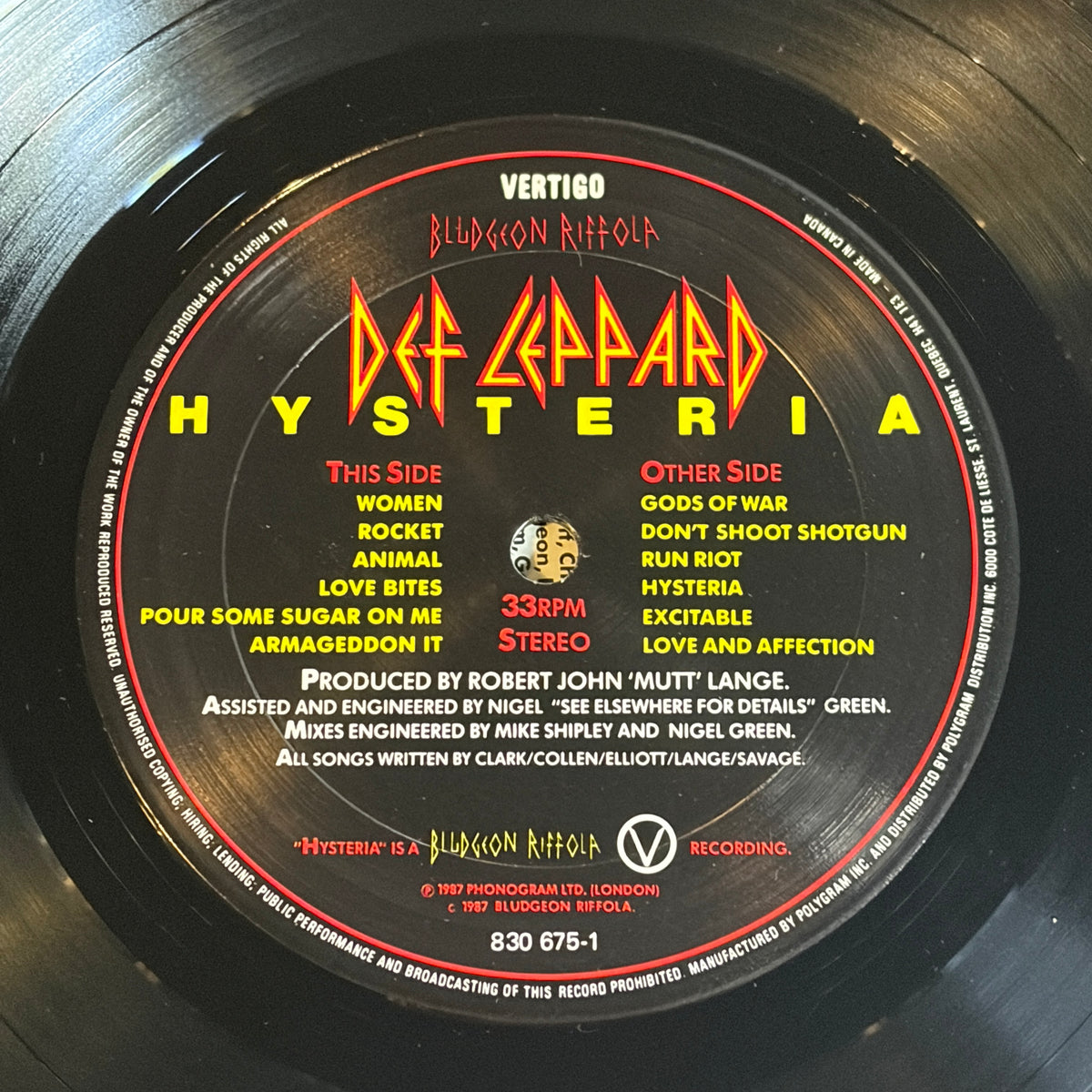 DEF LEPPARD - HYSTERIA