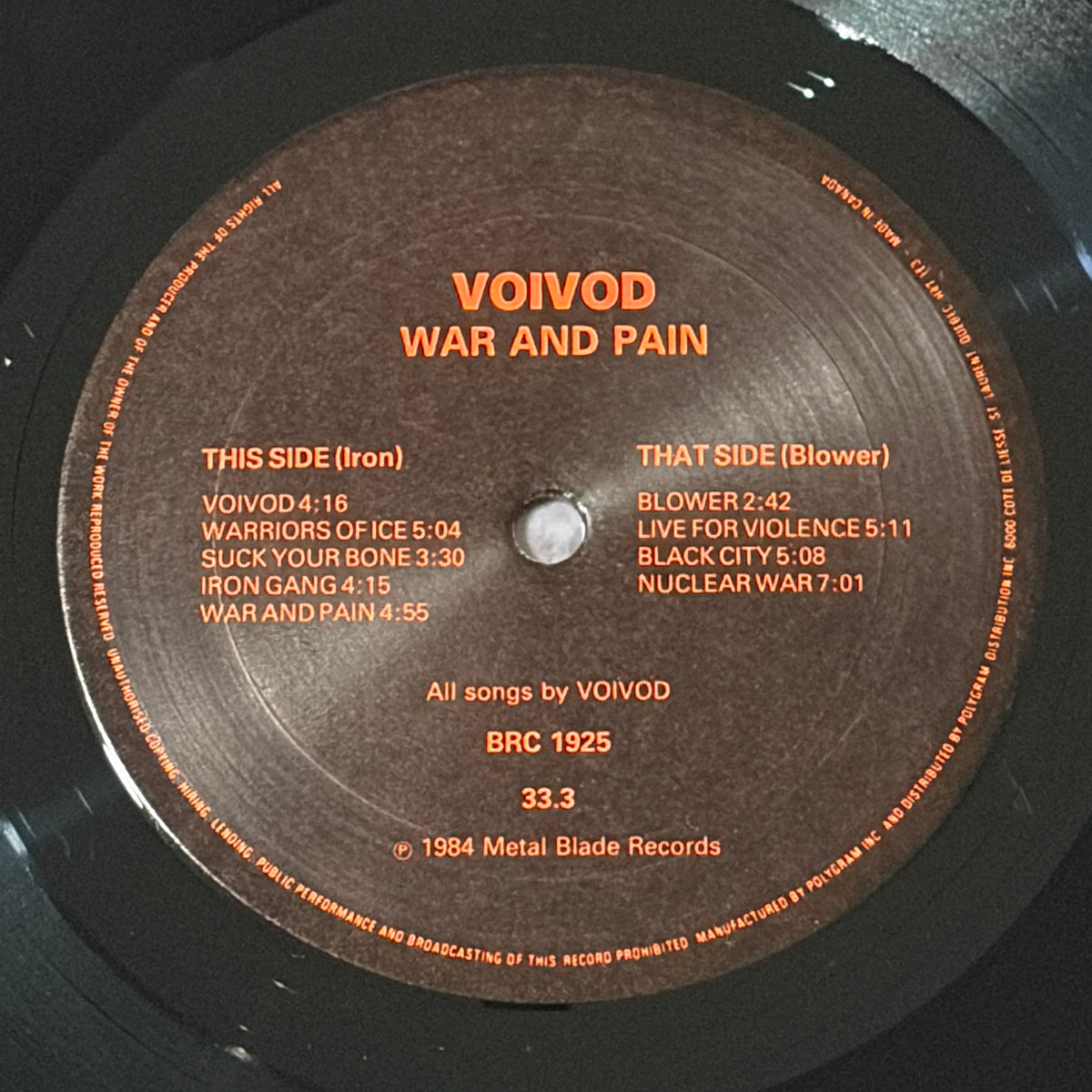 VOIVOD - WAR AND PAIN
