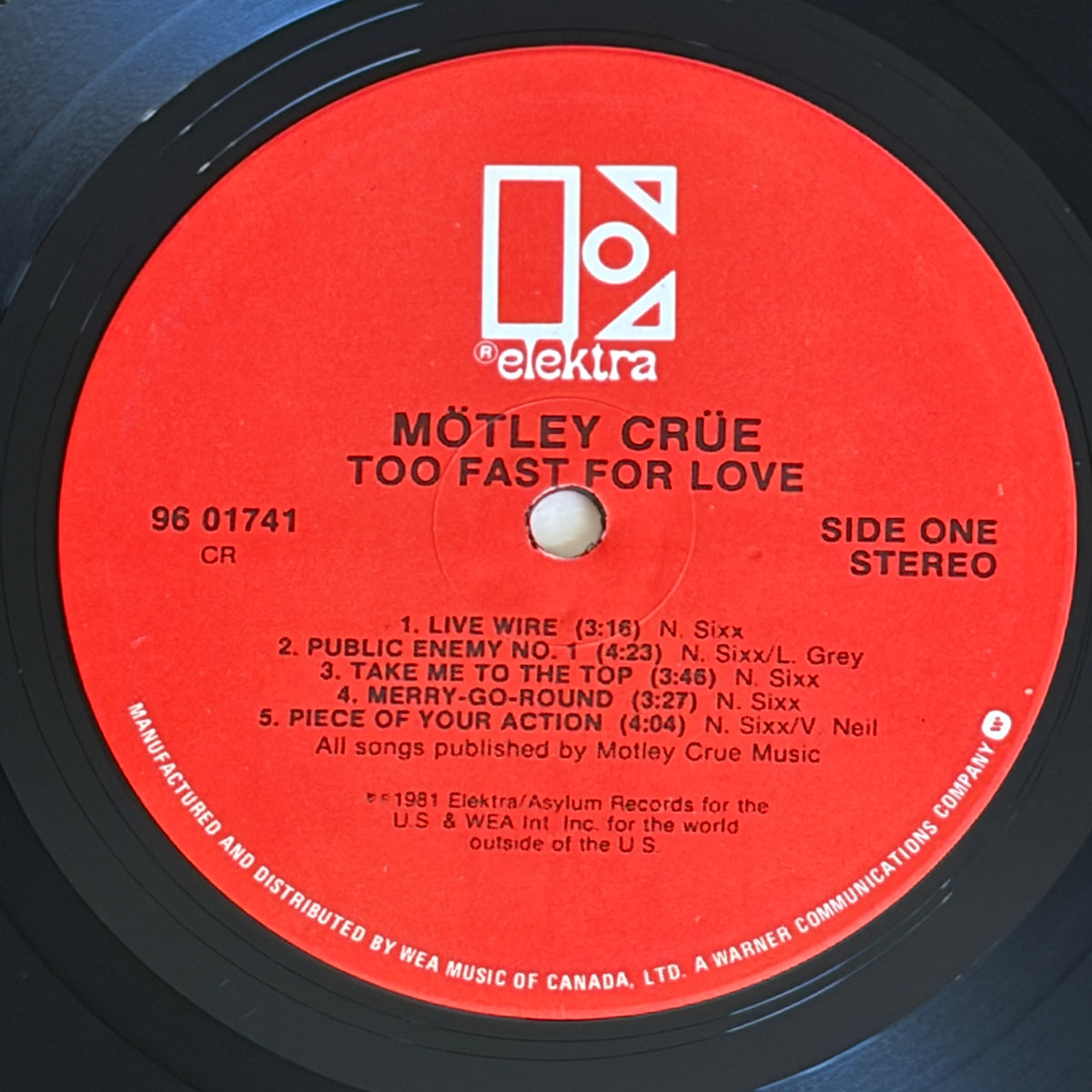 MOTLEY CRUE - TOO FAST FOR LOVE