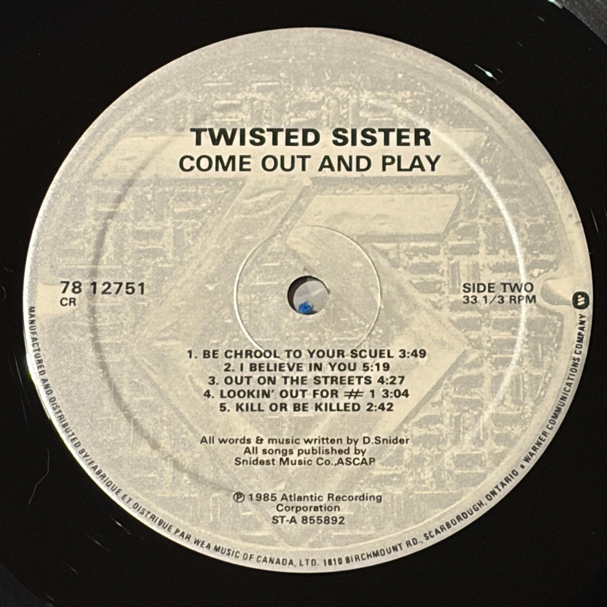 TWISTED SISTER - COME OUT AND PLAY