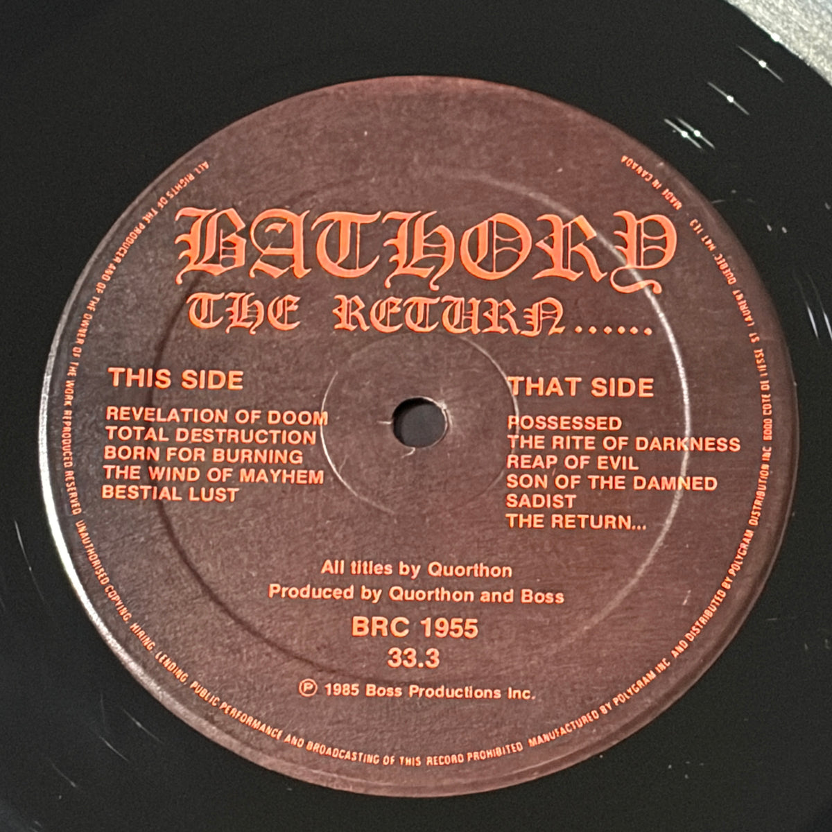 BATHORY - THE RETURN......