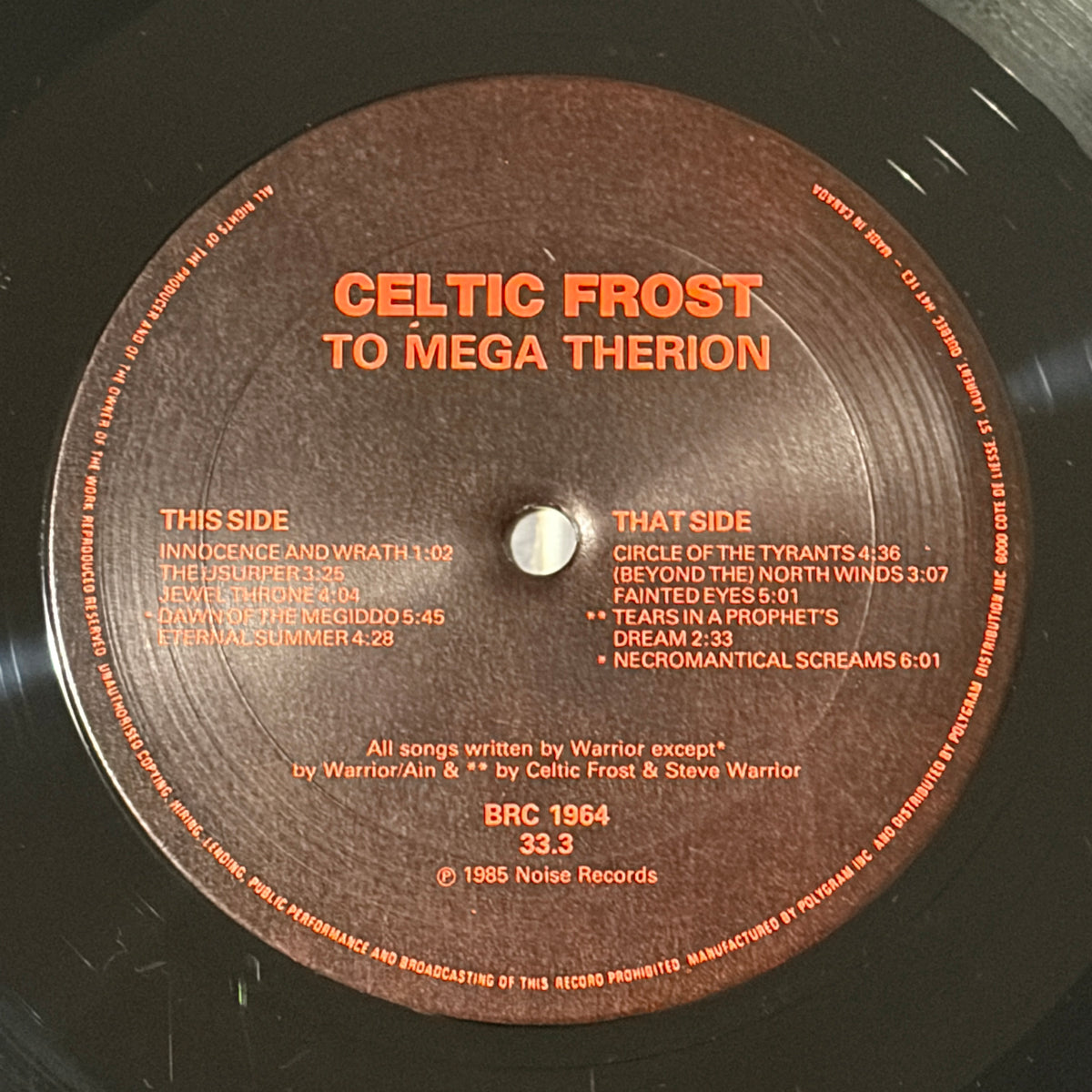 CELTIC FROST - TO MEGA THERION