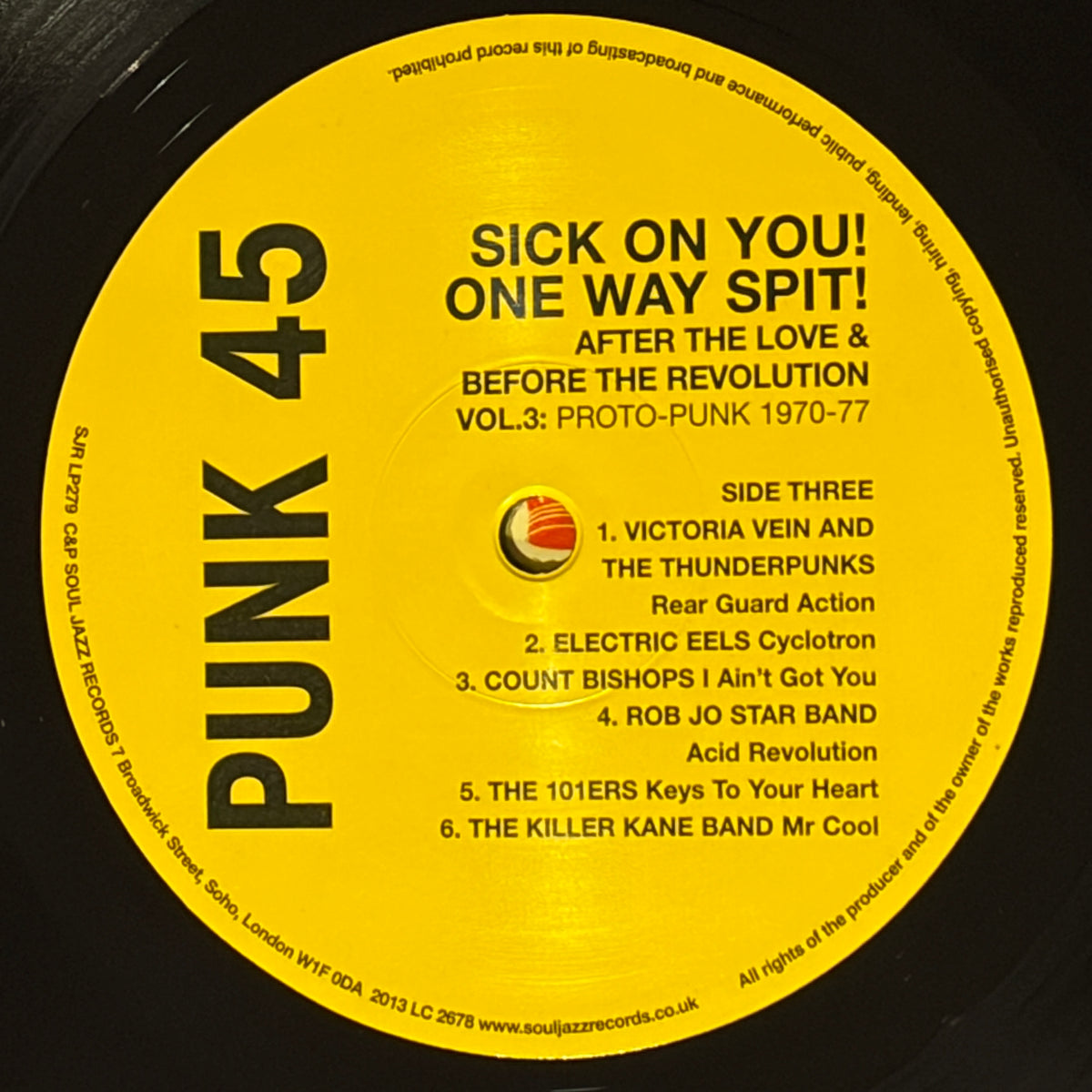 PUNK 45 - VARIOUS - SICK ON YOU! ONE WAY SPIT! AFTER THE LOVE & BEFORE THE REVOLUTION