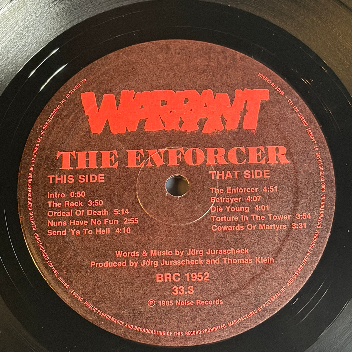 WARRANT - THE ENFORCER