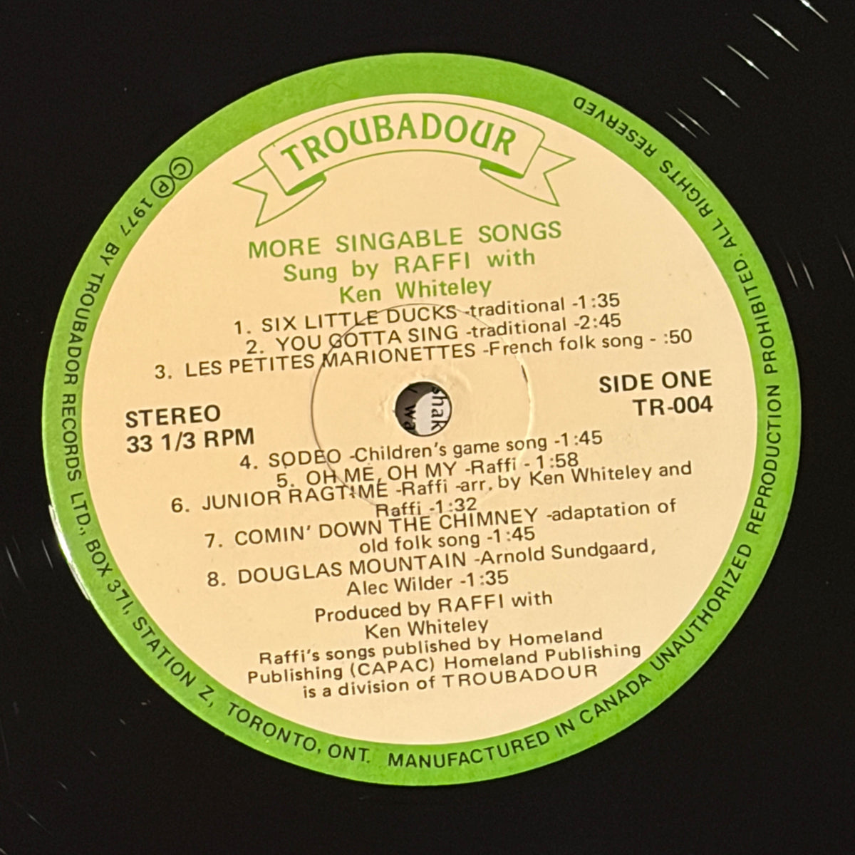 RAFFI - MORE SINGABLE SONGS