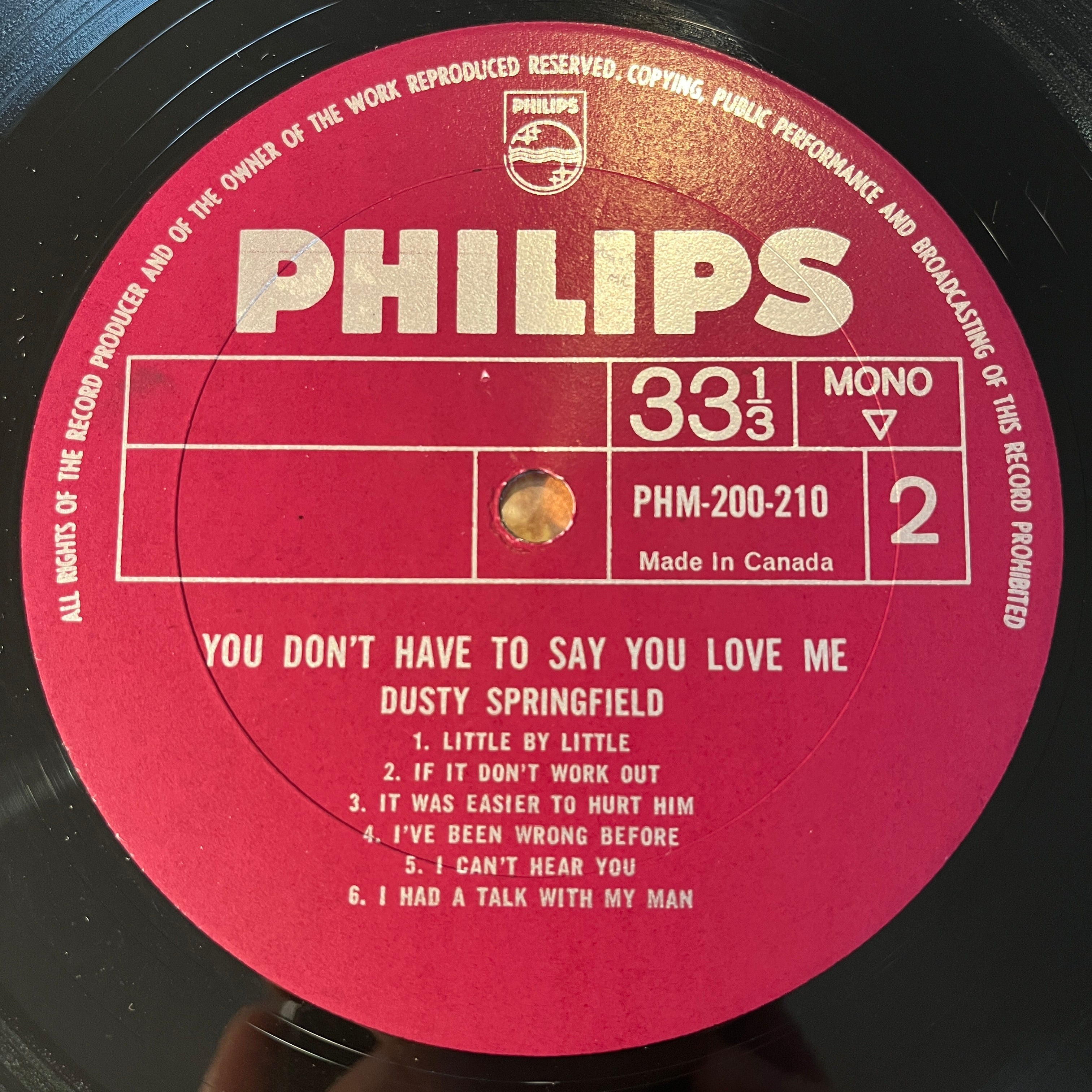 SPRINGFIELD, DUSTY - YOU DON'T HAVE TO SAY YOU LOVE ME