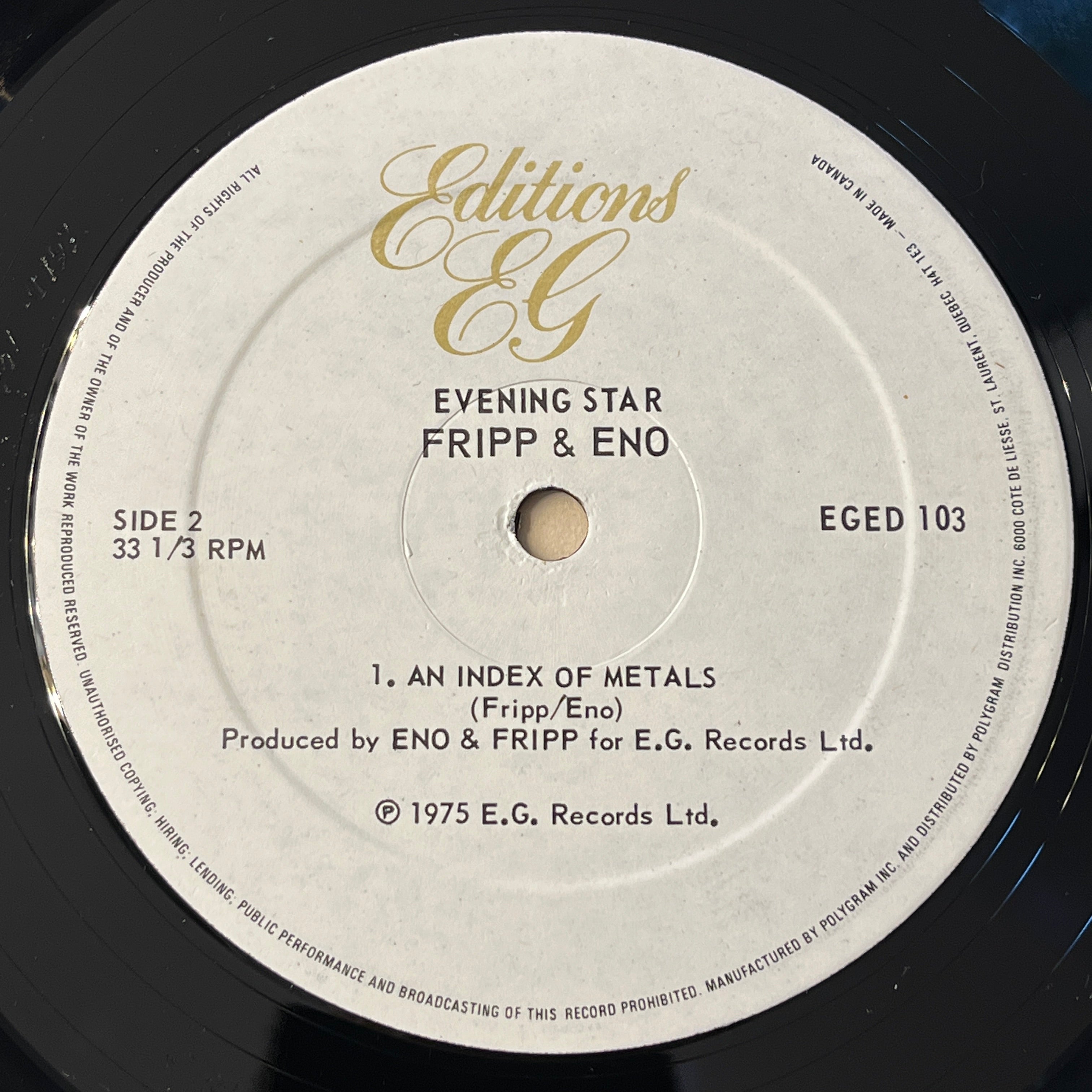 ENO, BRIAN + ROBERT FRIPP - EVENING STAR