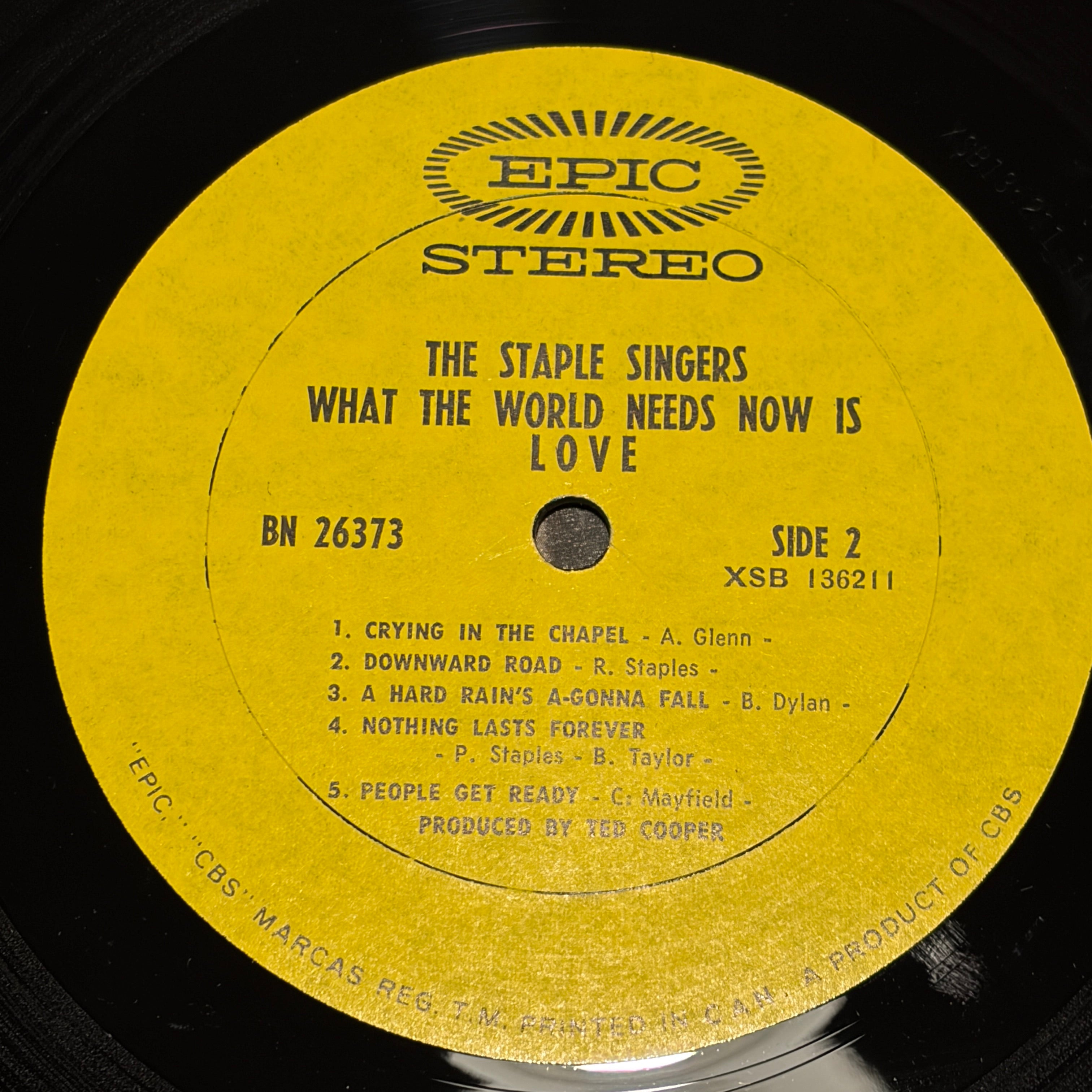 STAPLE SINGERS - WHAT THE WORLD NEEDS NOW IS LOVE