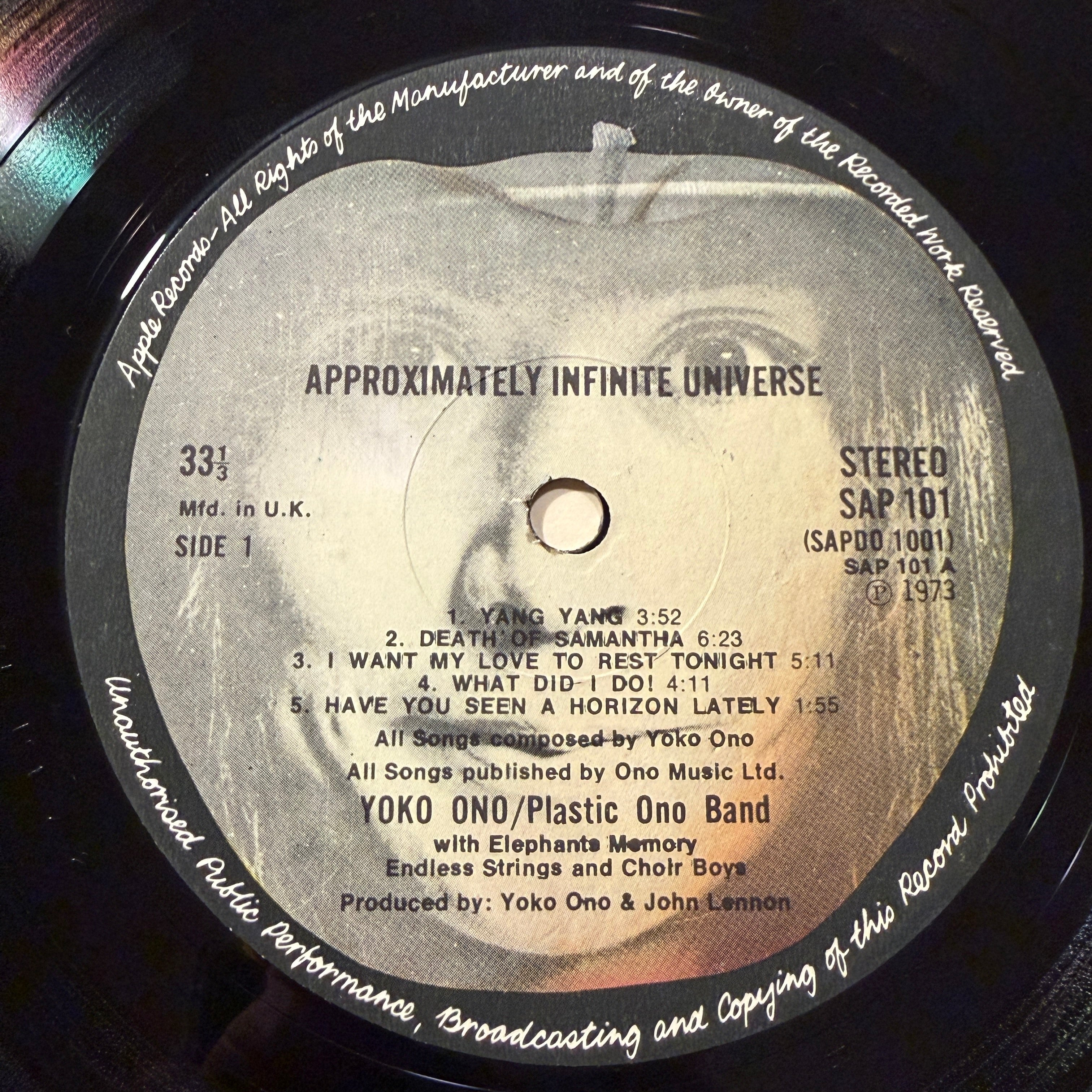 ONO, YOKO - APPROXIMATELY INFINITE UNIVERSE