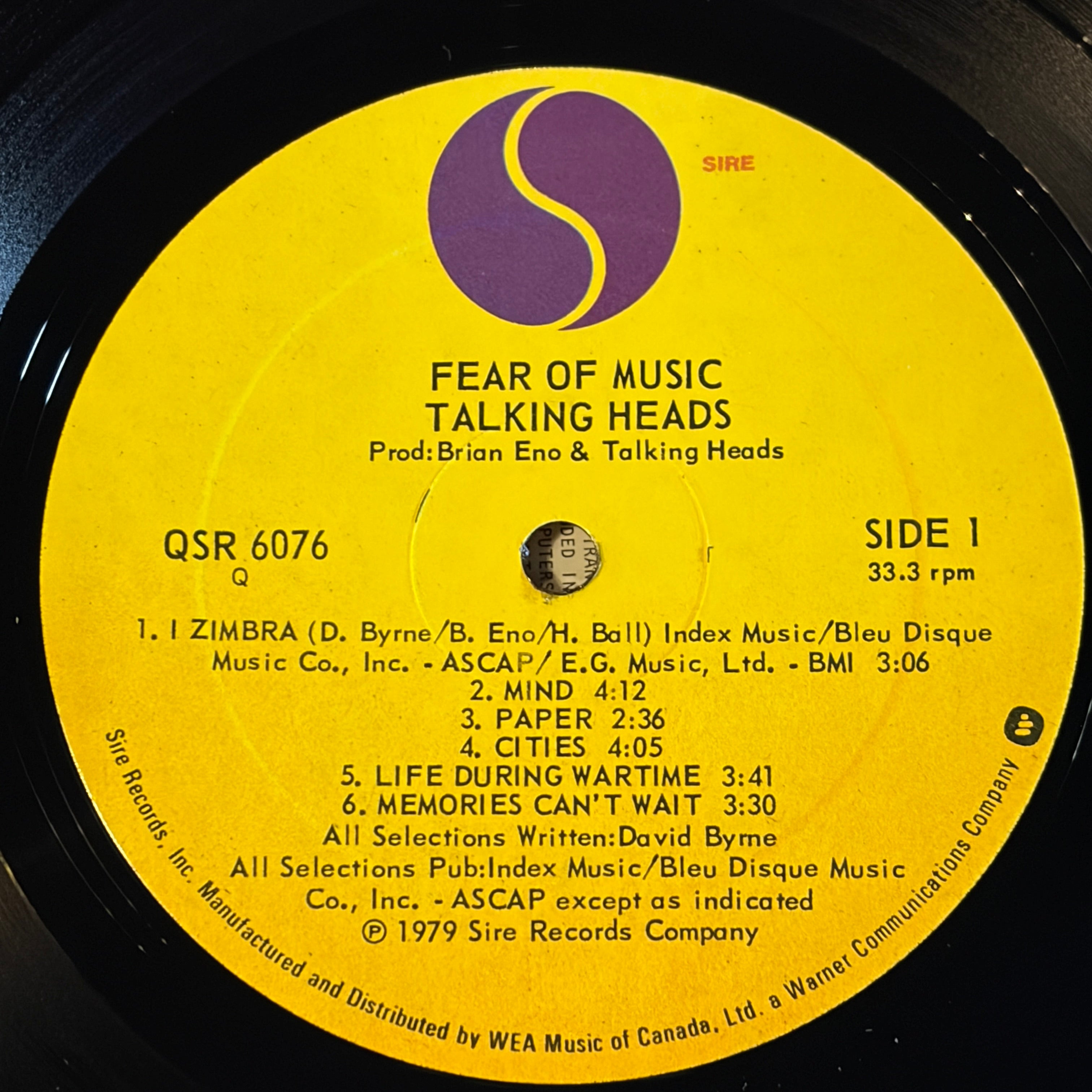 TALKING HEADS - FEAR OF MUSIC