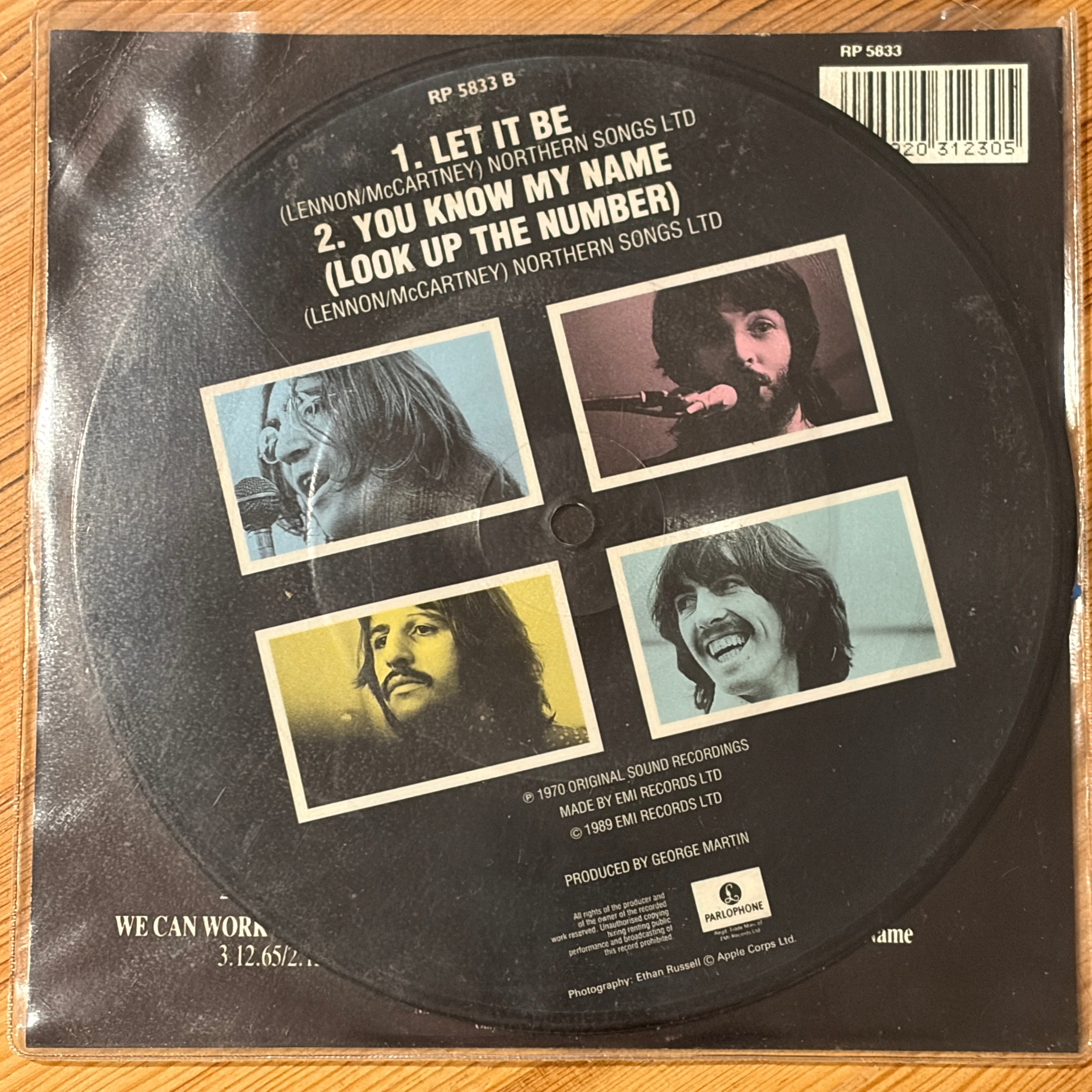 BEATLES, THE - LET IT BE 7 INCH 45RPM PICTURE DISC