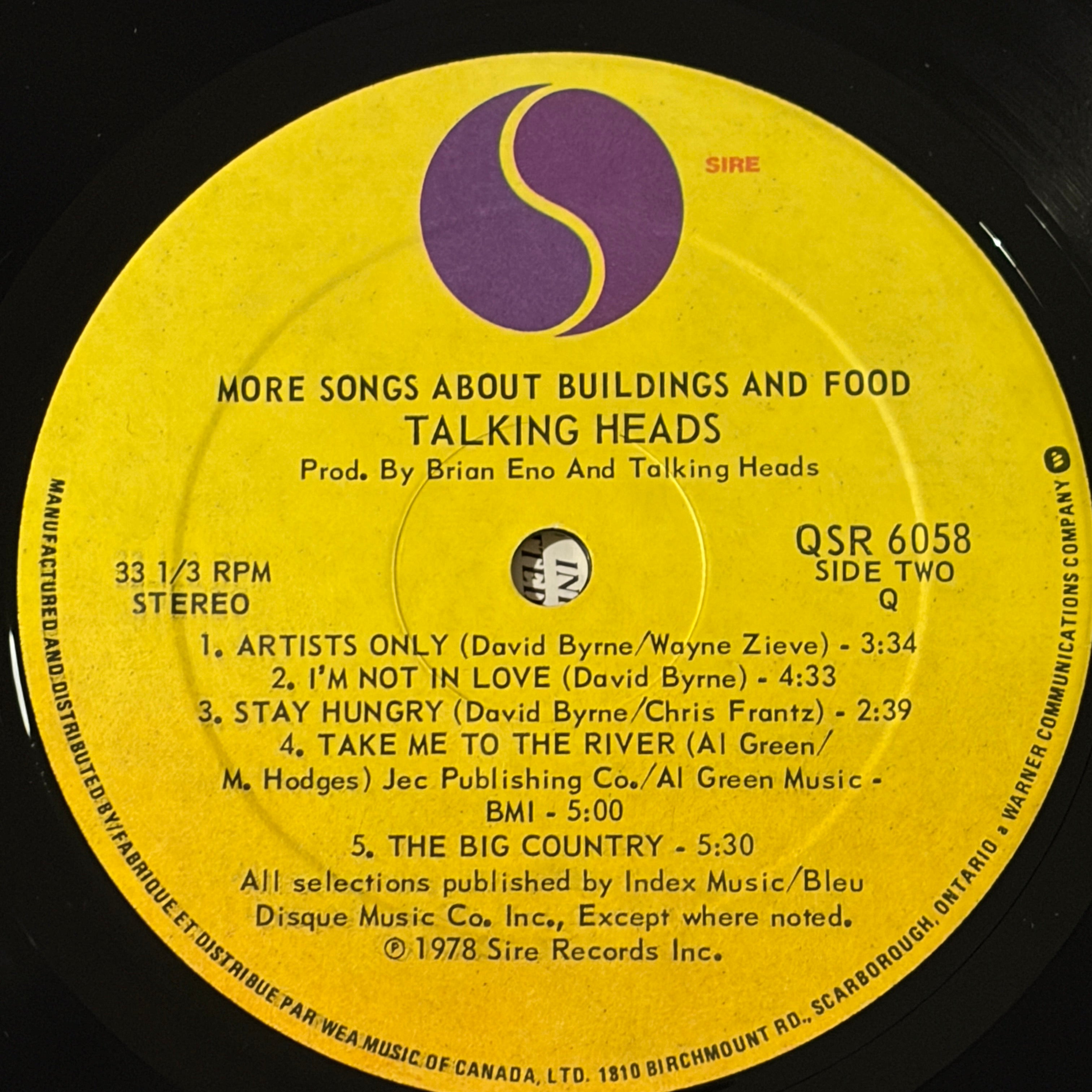 TALKING HEADS - MORE SONGS ABOUT BUILDINGS AND FOOD