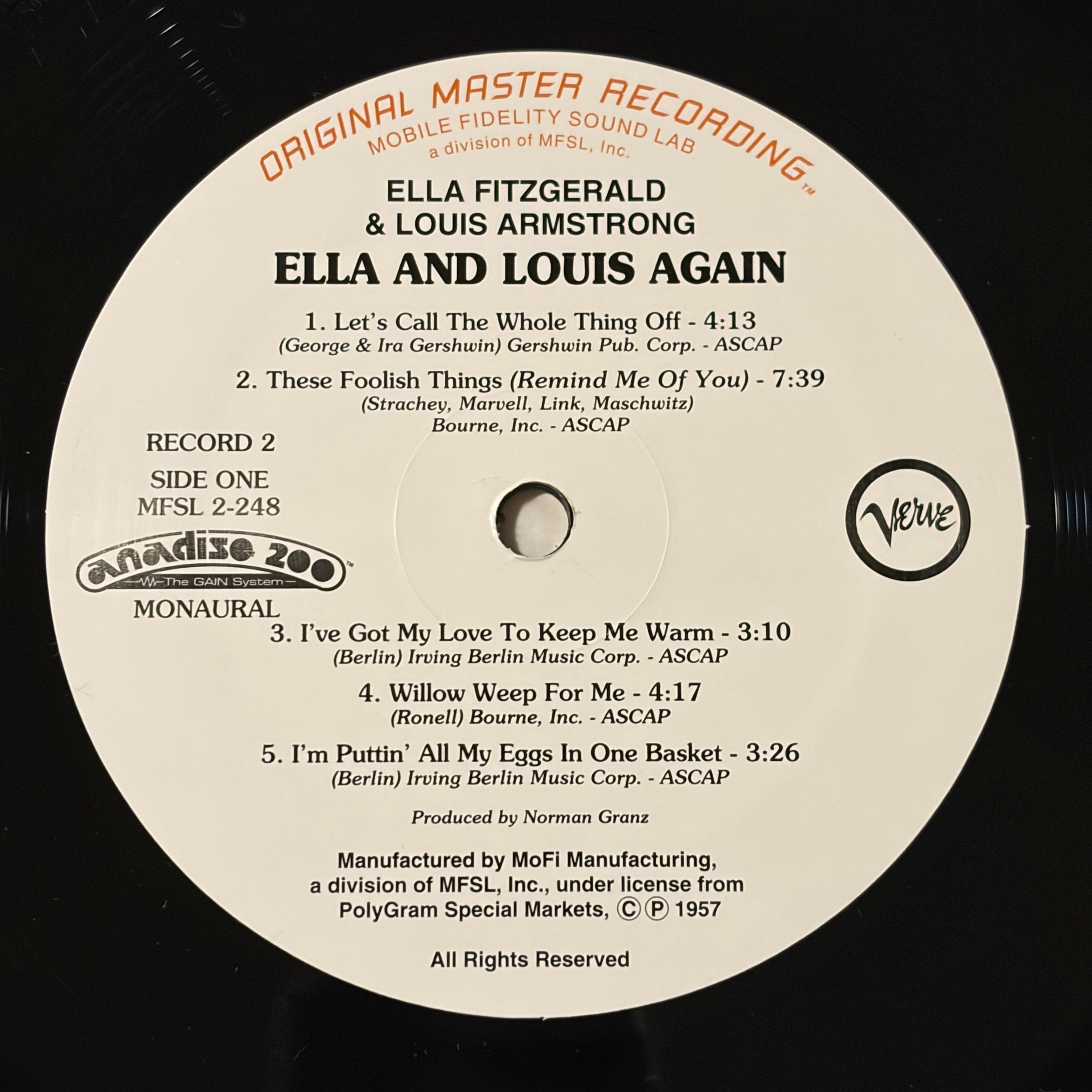 FITZGERALD, ELLA - LOUIS ARMSTRONG - ELLA AND LOUIS AGAIN MFSL