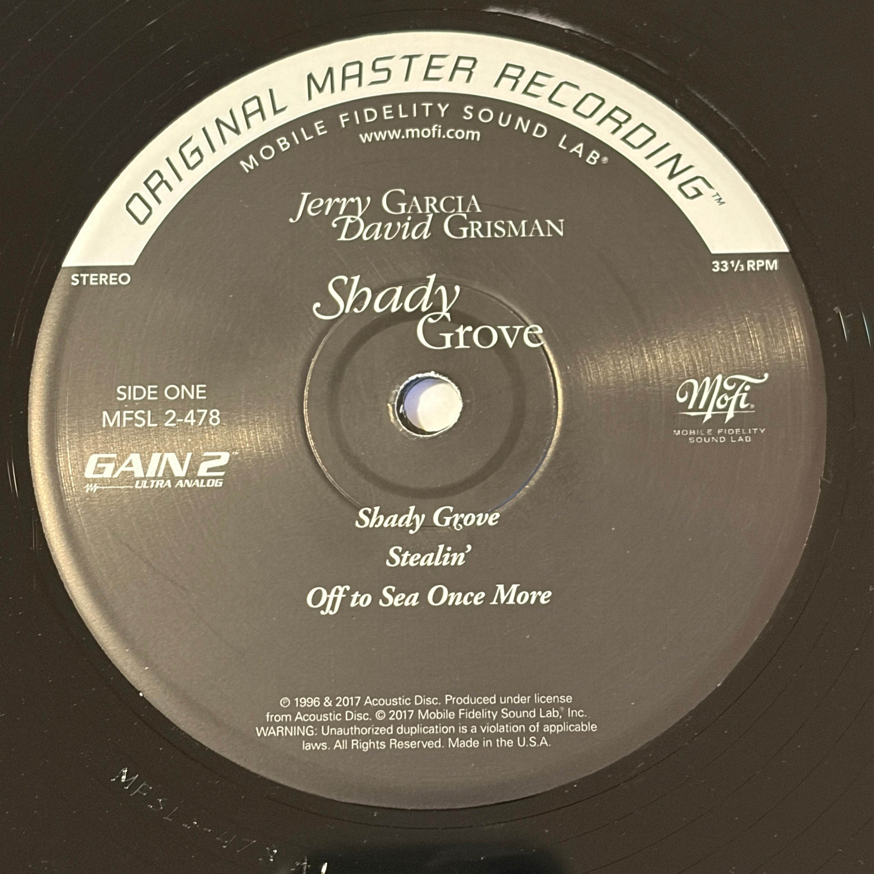 GARCIA, JERRY, DAVID GRISMAN - SHADY GROVE MFSL