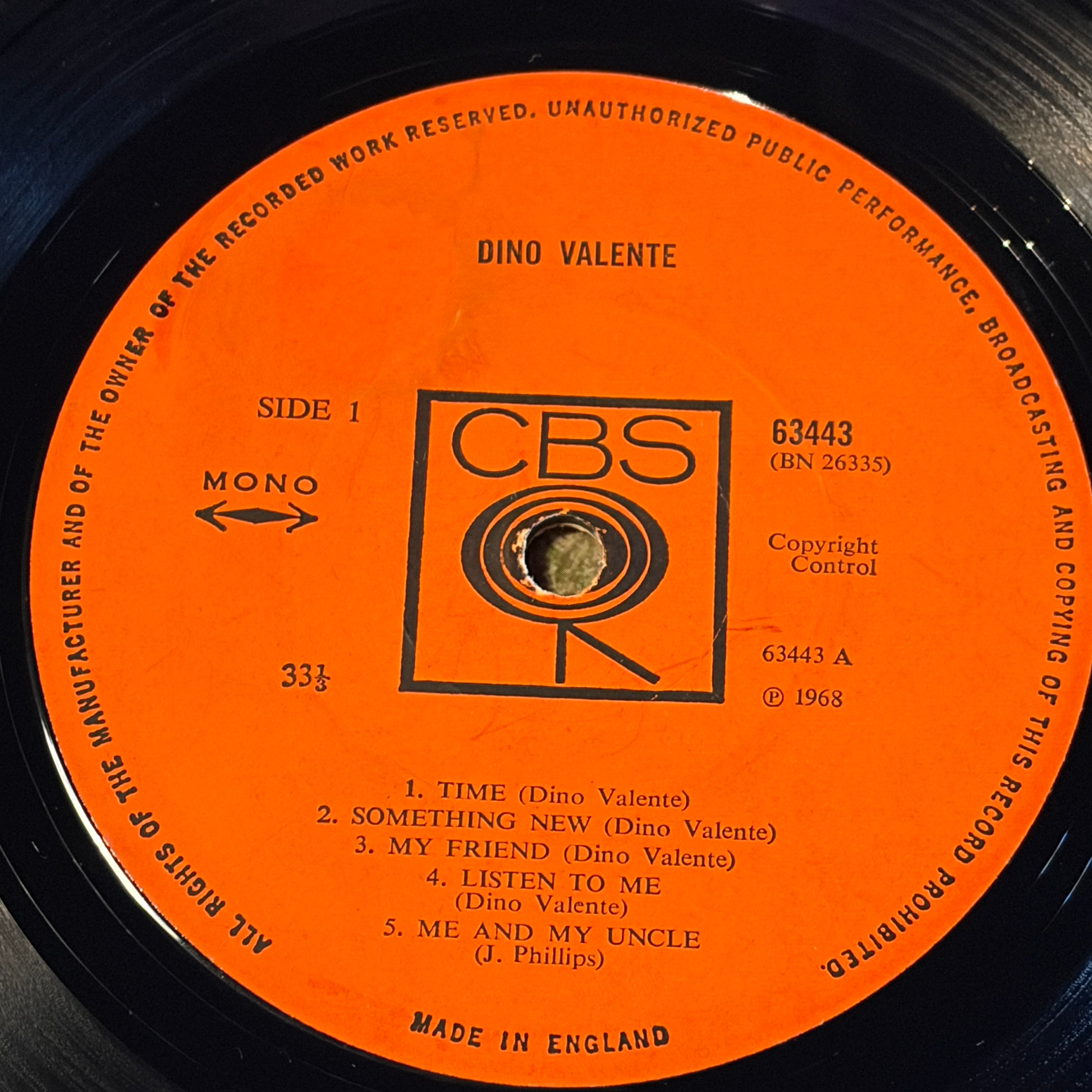 VALENTE, DINO - DINO VALENTE S/T