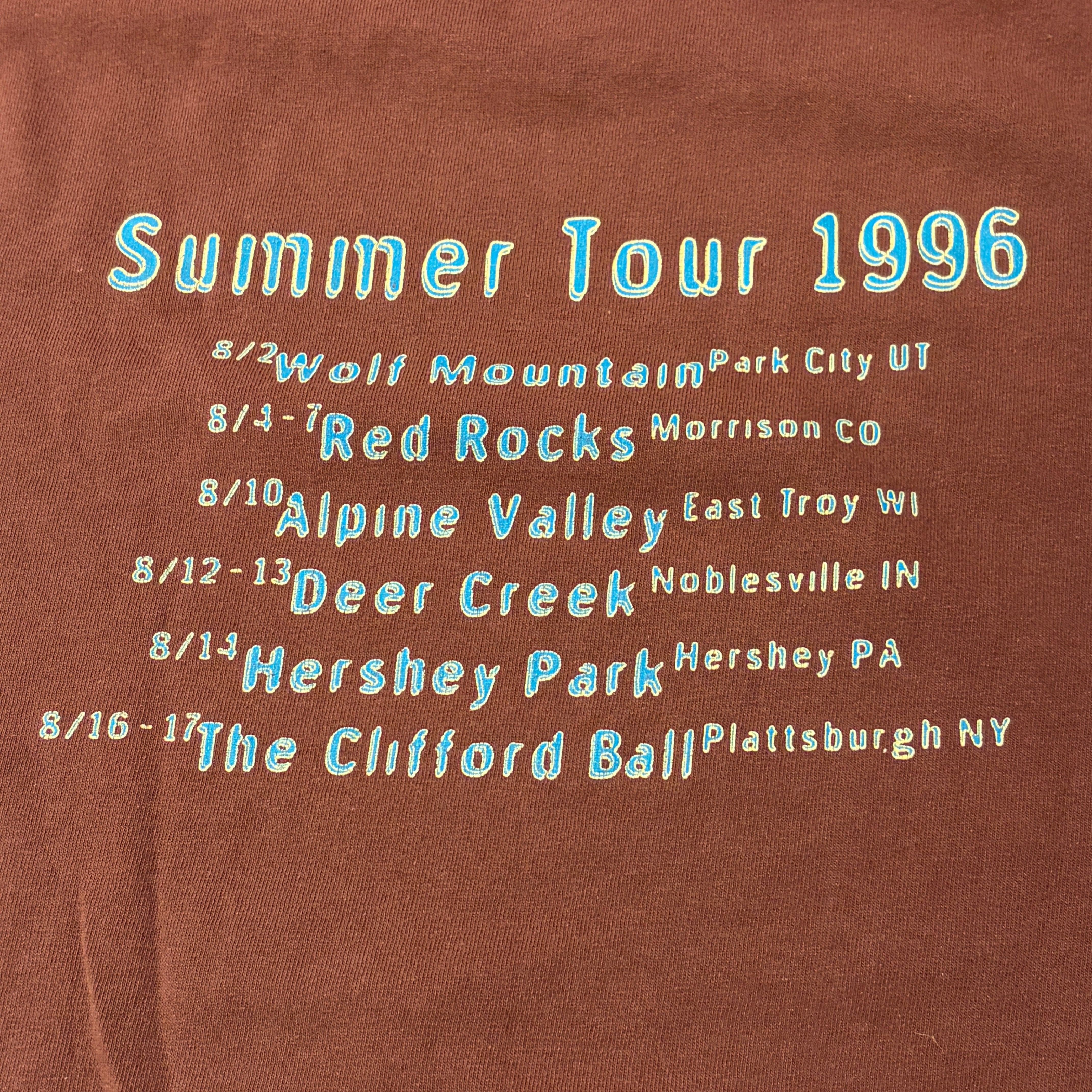 T-SHIRT - PHISH - SUMMER 1996 CLIFFORD BALL