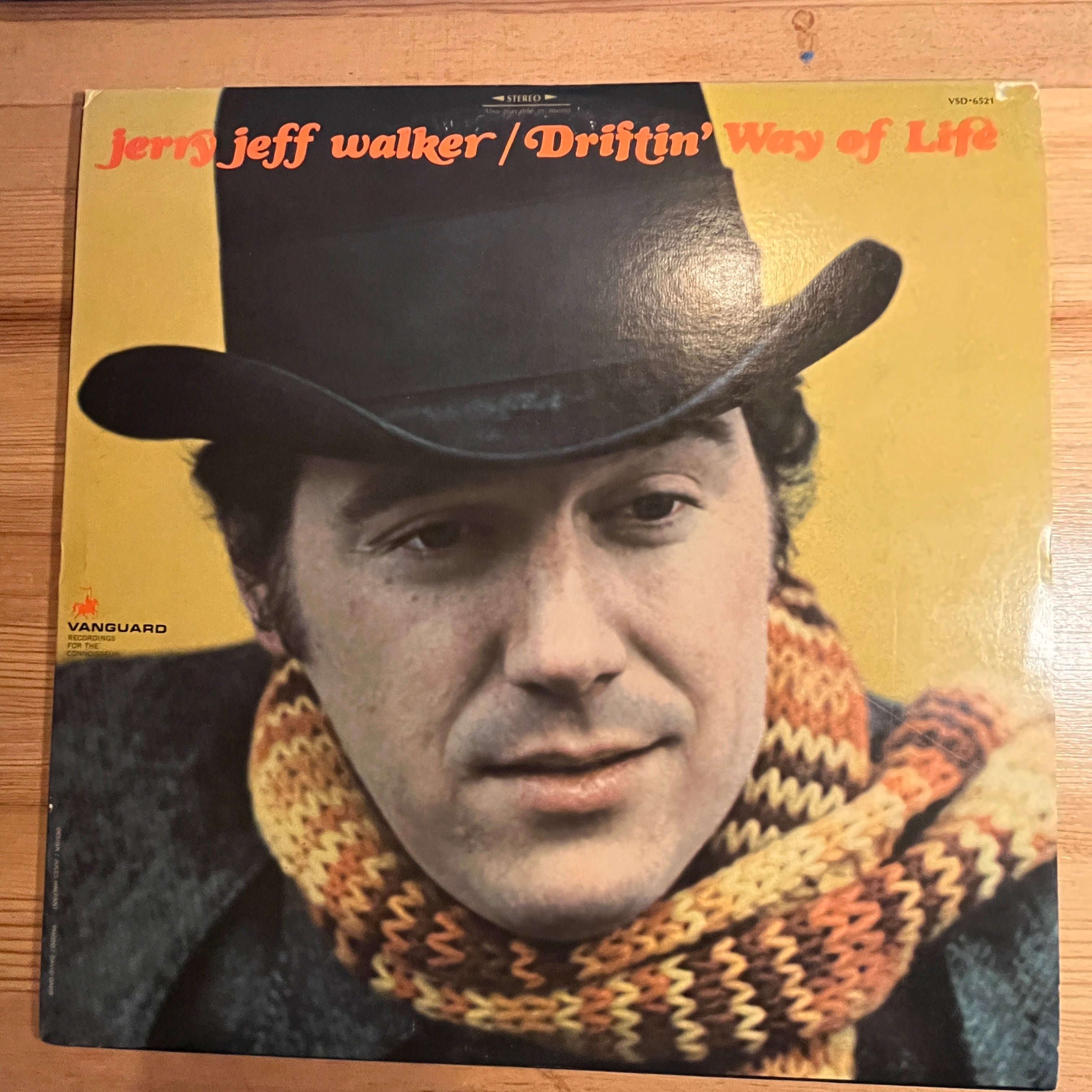 JERRY JEFF WALKER DRIFTIN' WAY OF LIFE VINTAGE VINYL 1969