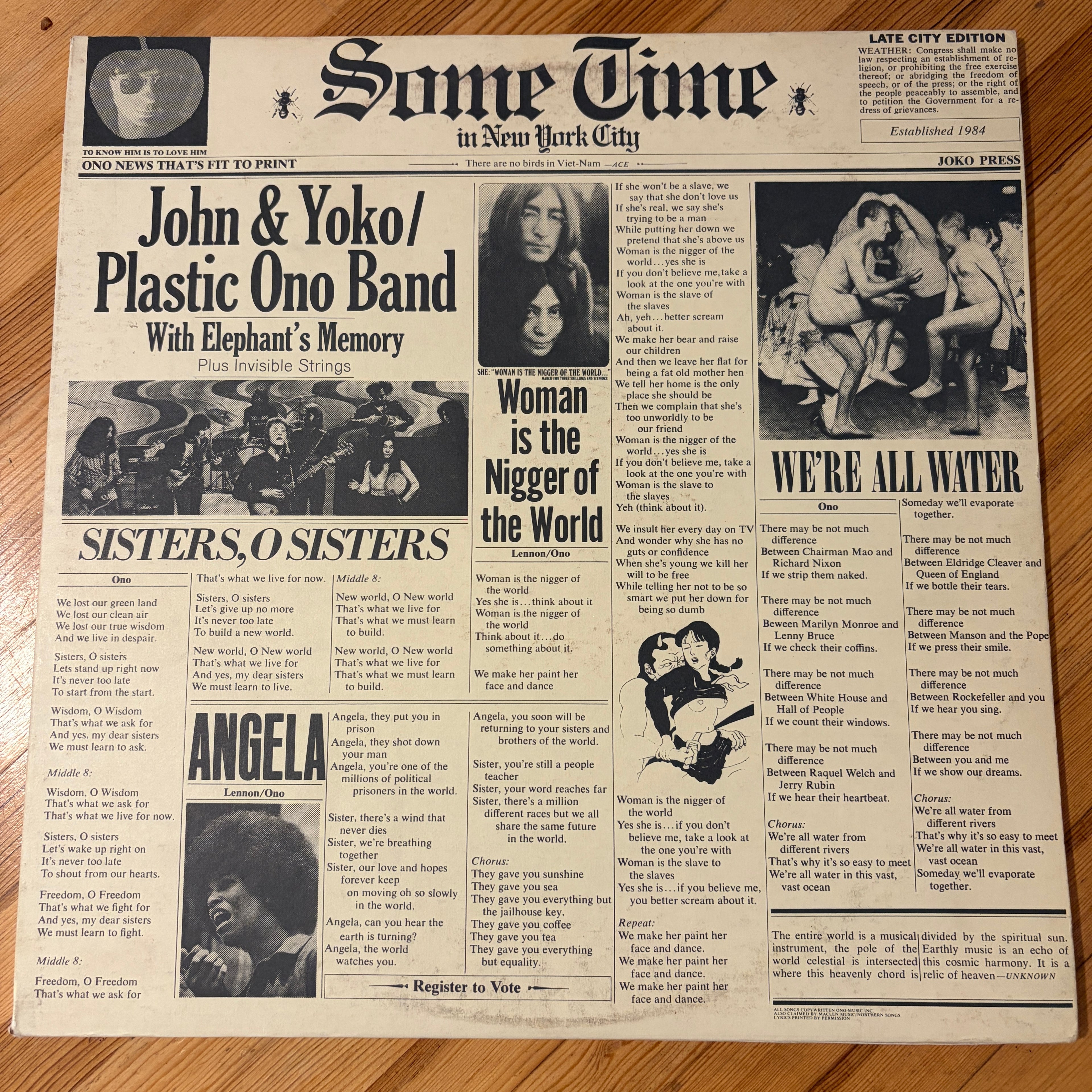 LENNON, JOHN + YOKO ONO - THE PLASTIC ONO BAND - SOME TIME IN NEW YORK CITY