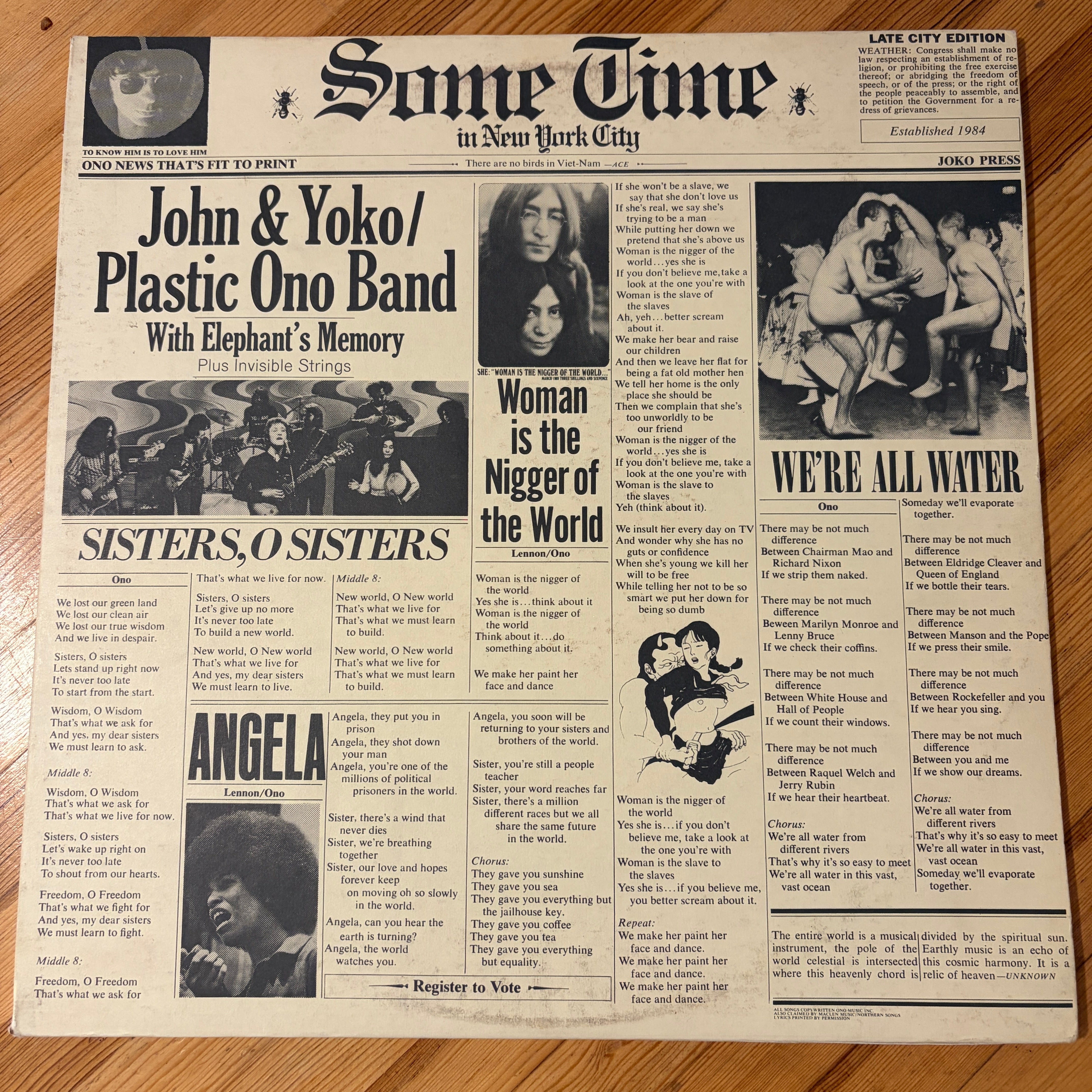 LENNON, JOHN + YOKO ONO - THE PLASTIC ONO BAND - SOME TIME IN NEW YORK CITY