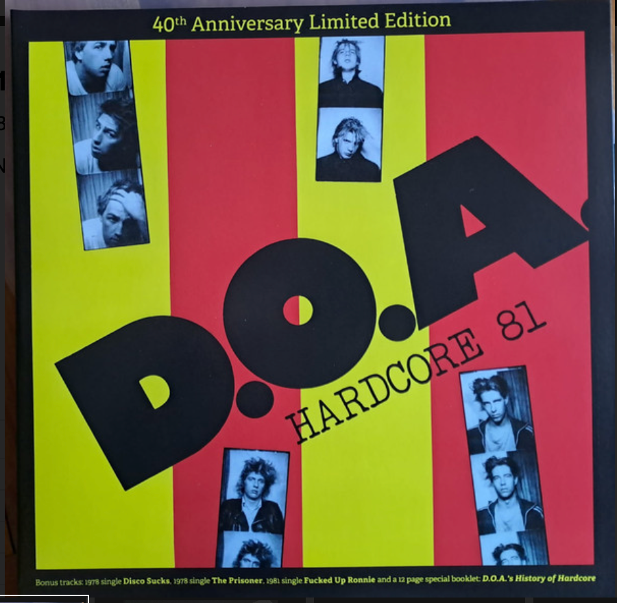 D.O.A. - HARDCORE '81 - 40th ann,  White Vinyl