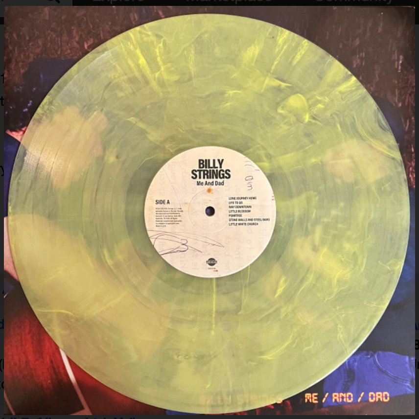 STRINGS, BILLY - ME / AND / DAD - EGG DROP COLOURED VINYL