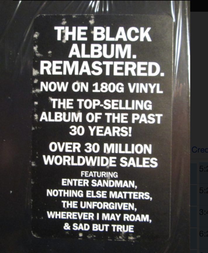 METALLICA - METALLICA (THE BLACK ALBUM)