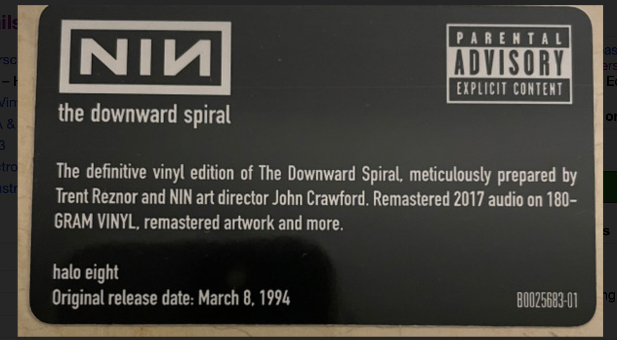 NINE INCH NAILS - THE DOWNWARD SPIRAL