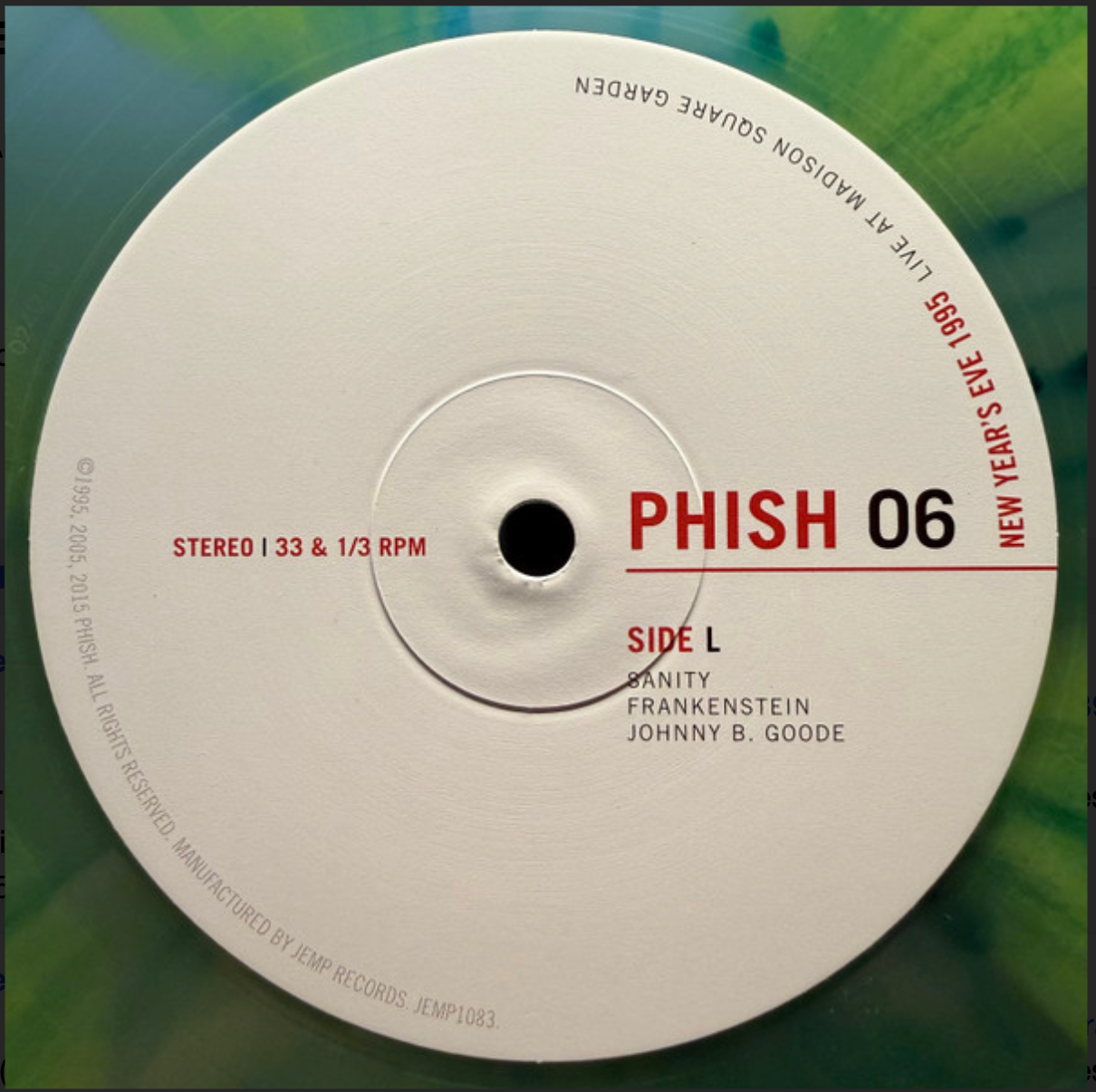 PHISH - NEW YEAR'S EVE 1995 - MADISON SQUARE GARDEN - COUNTDOWN CONFETTI SPLATTER