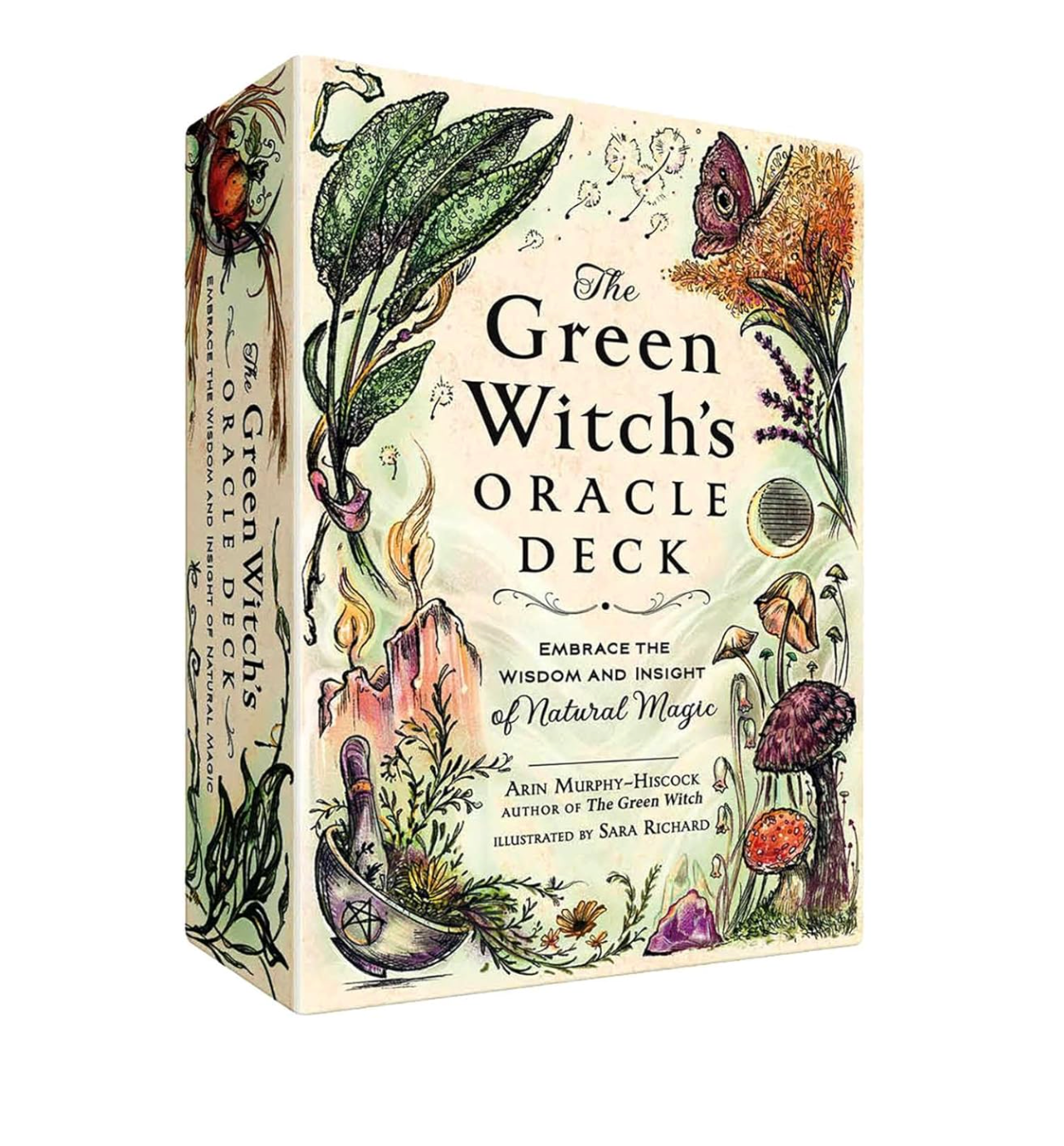 Box of 'The Green Witch's Oracle Deck' with nature-themed illustrations on a white background