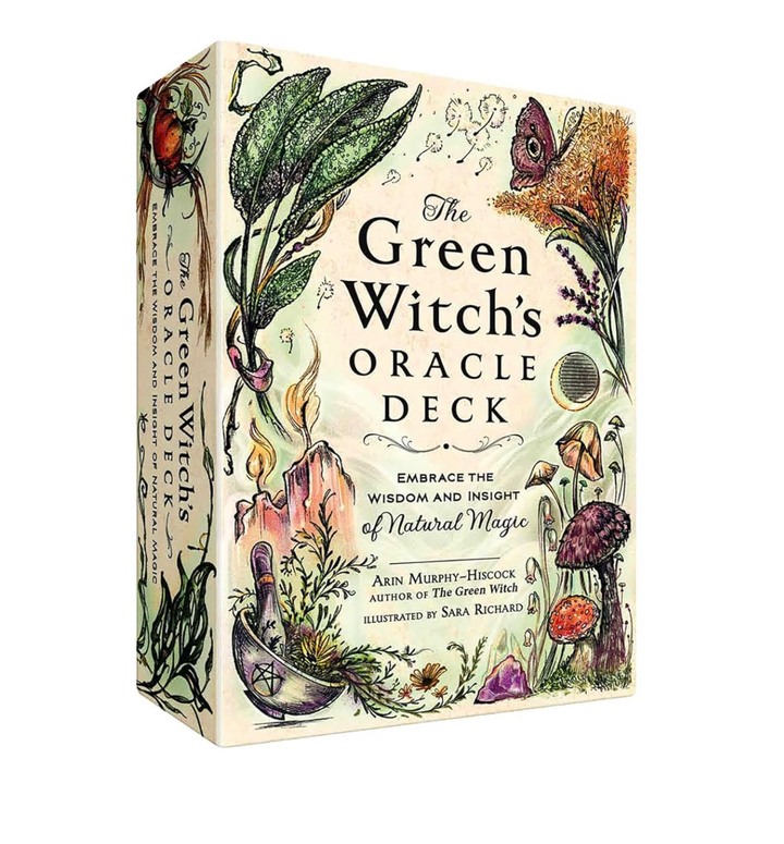 Box of 'The Green Witch's Oracle Deck' with nature-themed illustrations on a white background